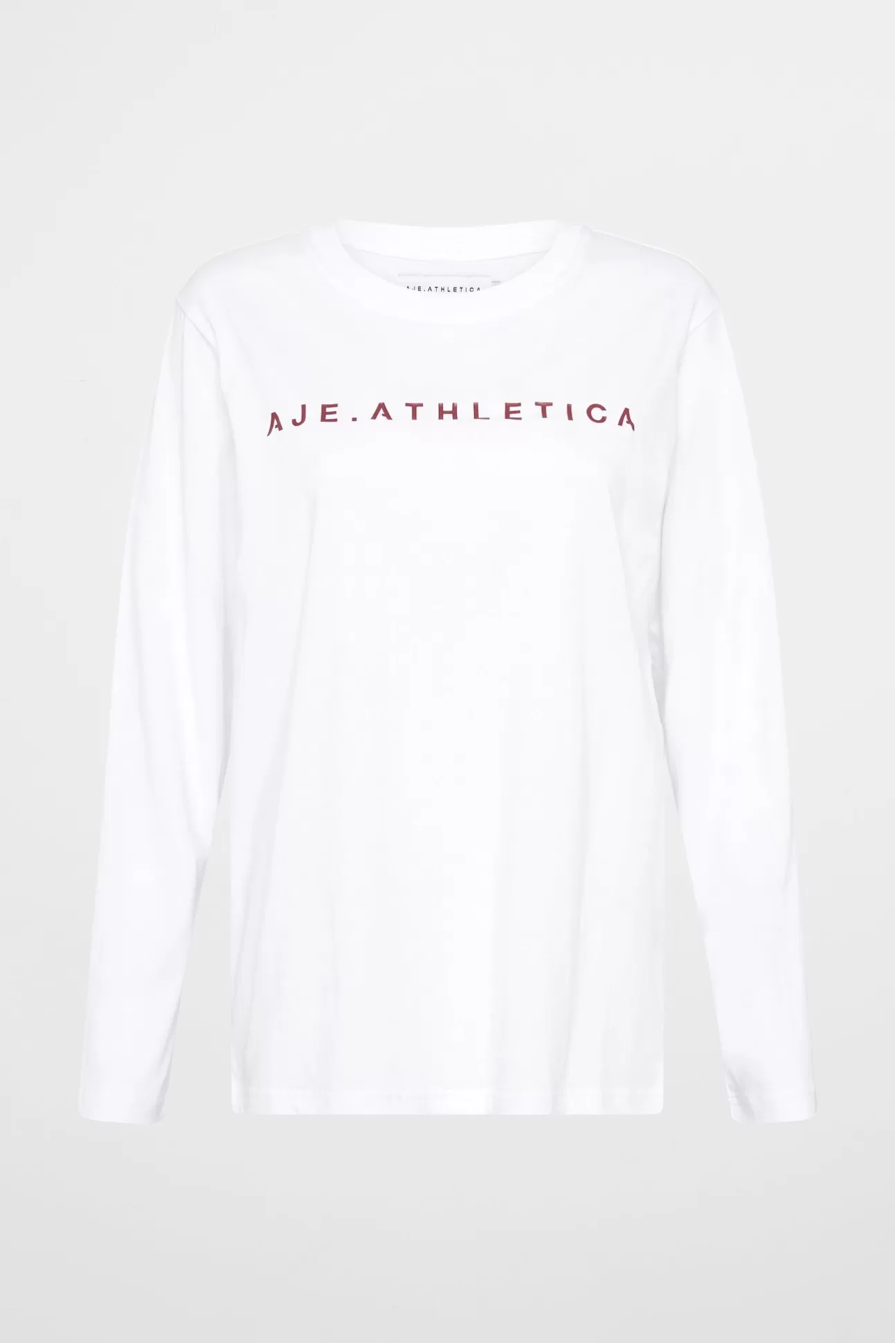 Aje ATHLETICA Logo Long Sleeve T-Shirt 127 White/Burnt Burgundy Online