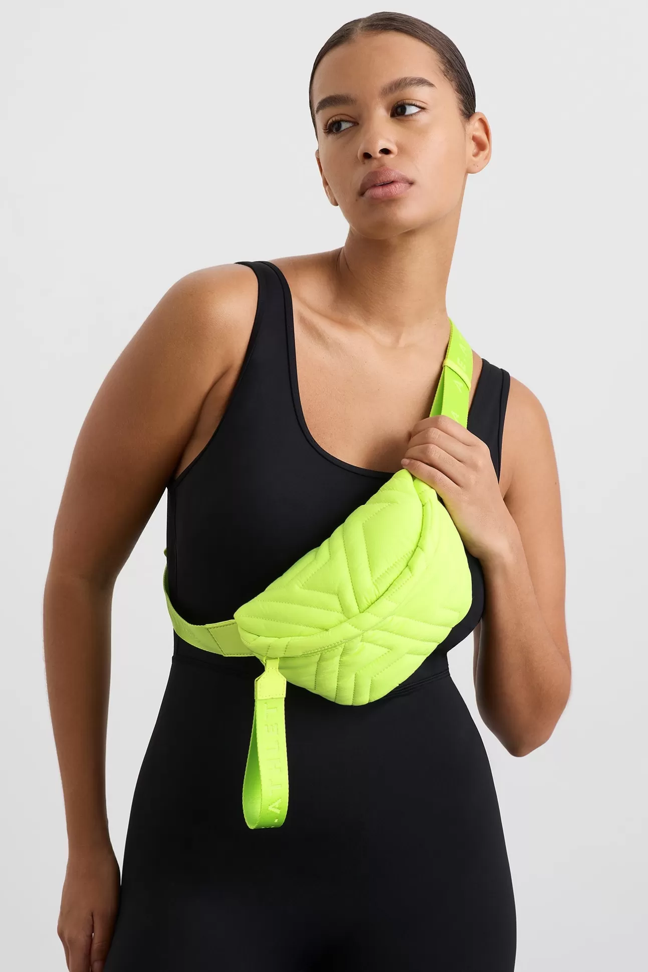 Aje ATHLETICA Logo Quilted Belt Bag 930 Lime Green Shop