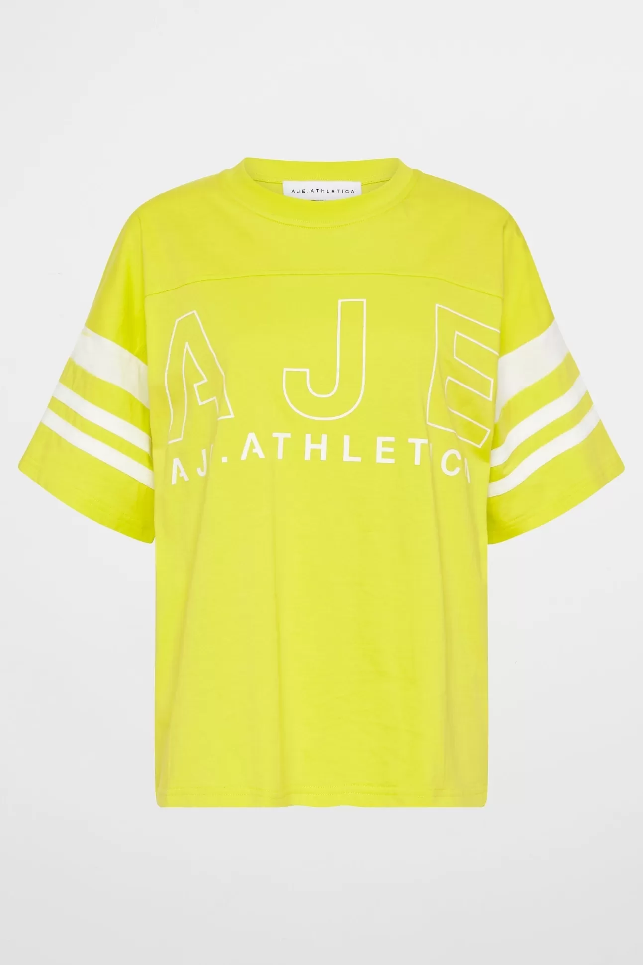 Aje ATHLETICA Logo Stripe T-Shirt 102 Citrus Yellow/Wht Fashion