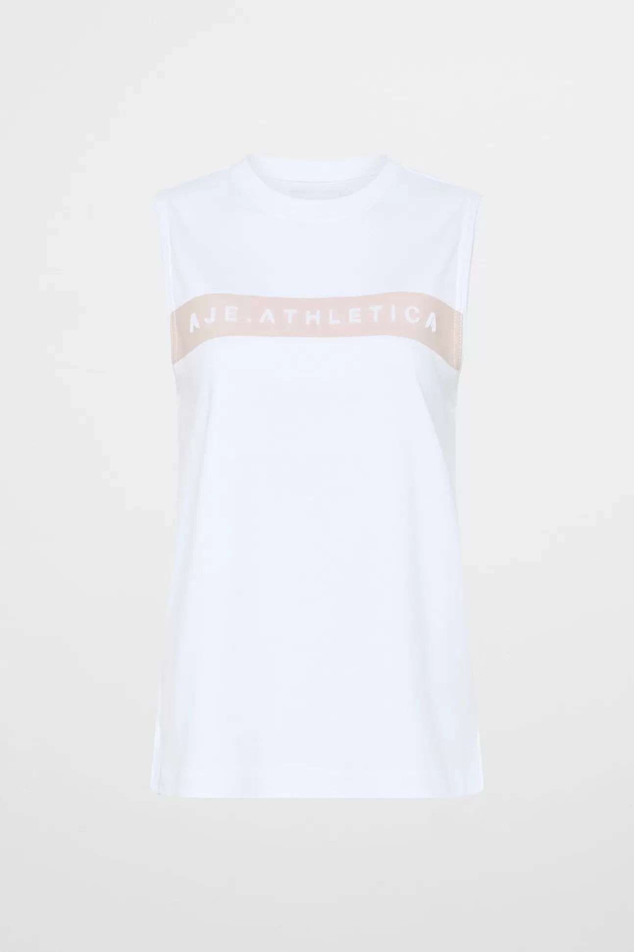 Aje ATHLETICA Logo Tank 101 White Latte Beige Cheap