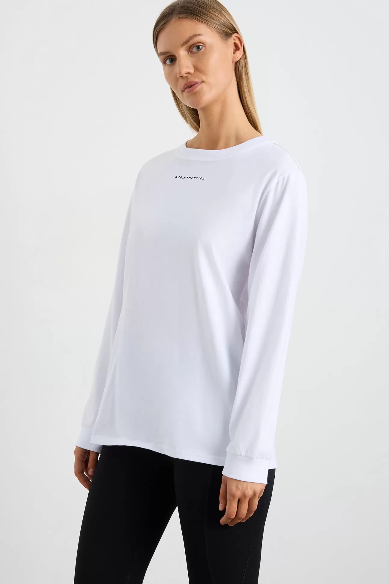 Aje ATHLETICA Long Sleeve Logo Tee 127 White Best Sale