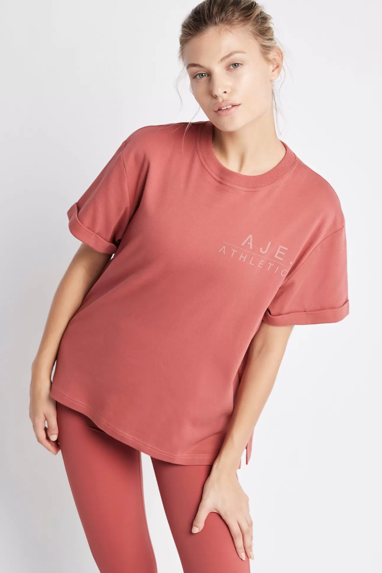 Aje ATHLETICA Long T-Shirt 003 Dusty Rose Clearance