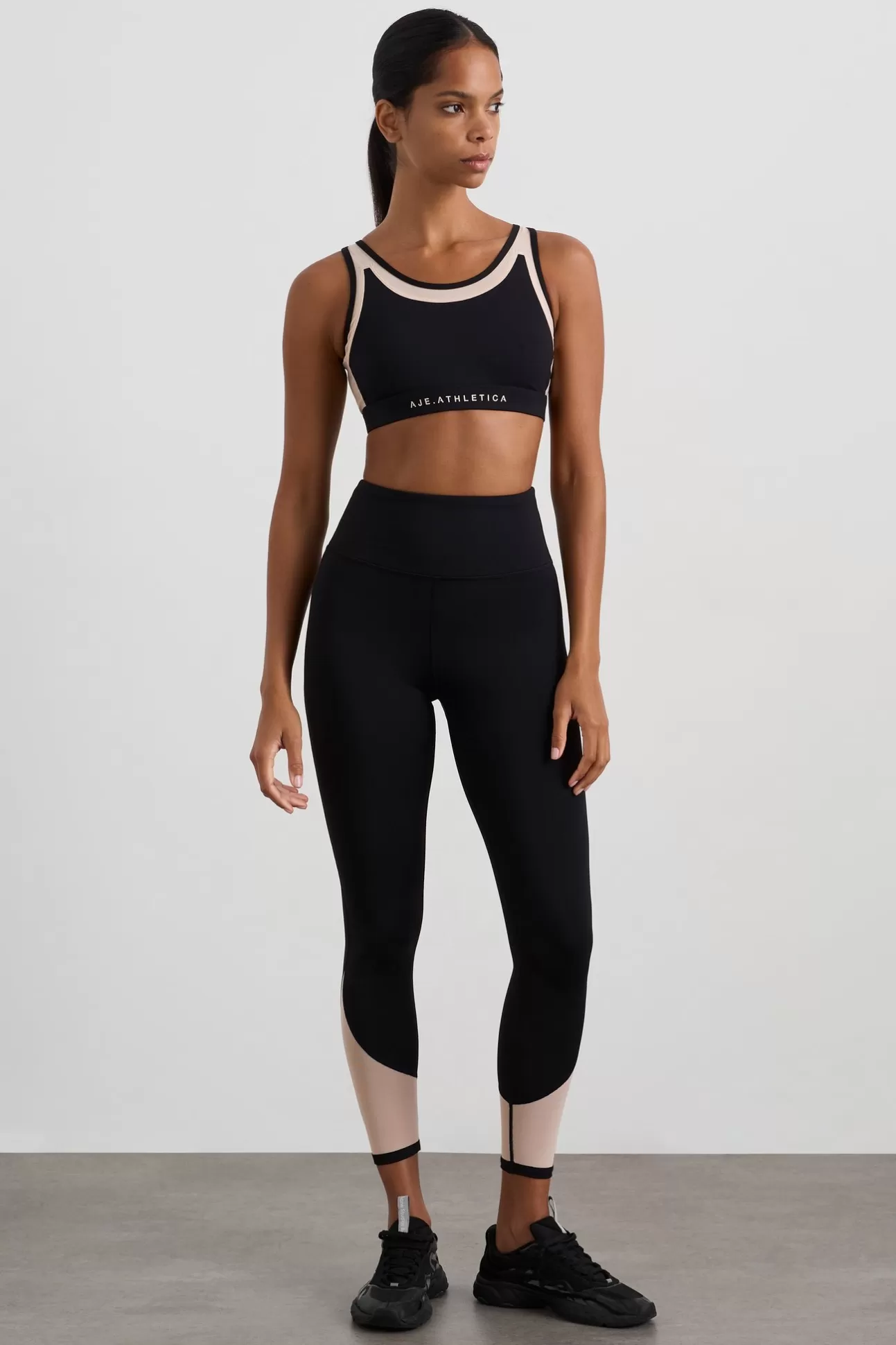 Aje ATHLETICA Mesh Inset 7/8 Legging 228 Black Light Blush Online