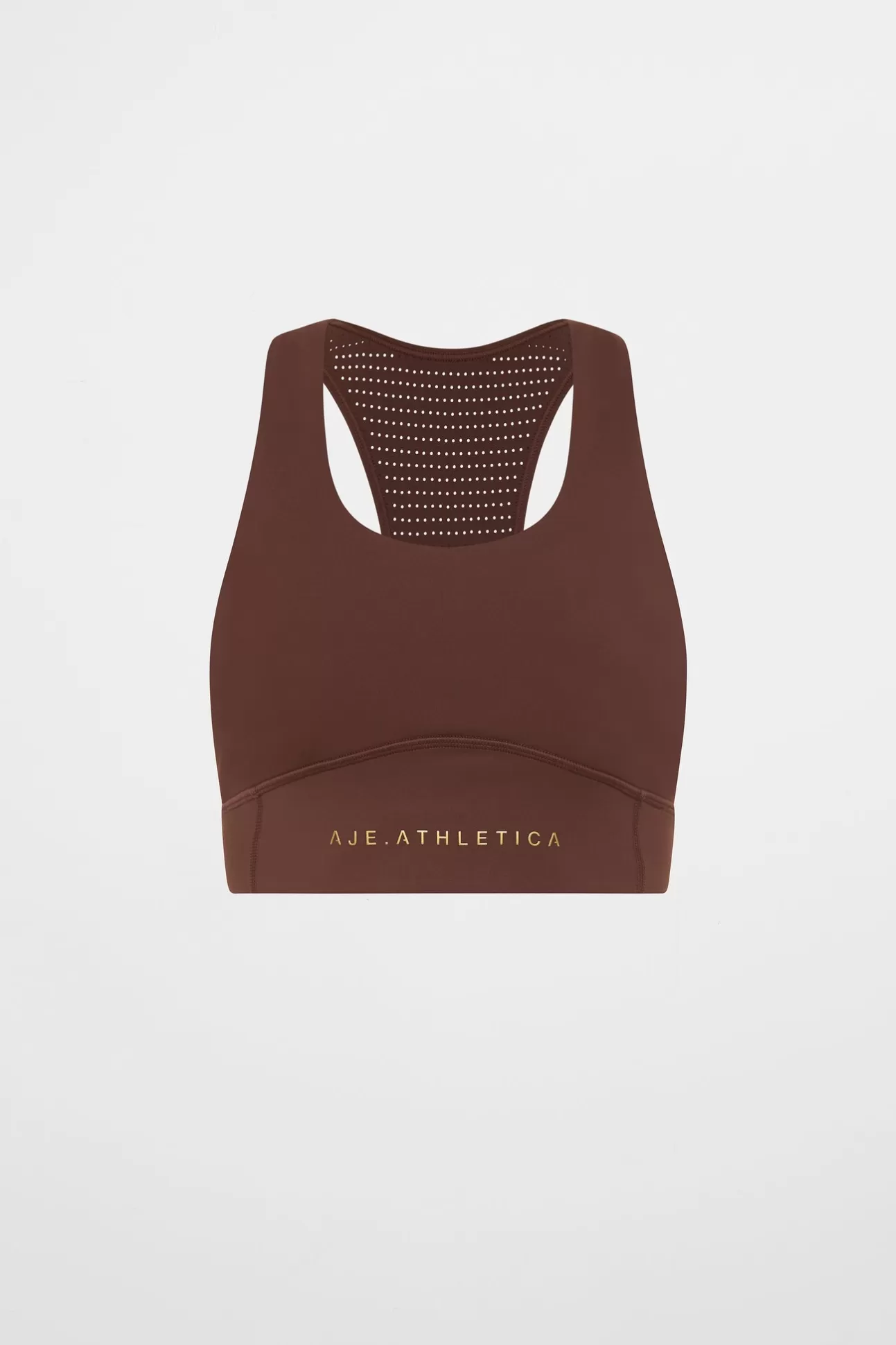 Aje ATHLETICA Mesh Racer Back Sports Bra 338 Dark Chocolate Sale