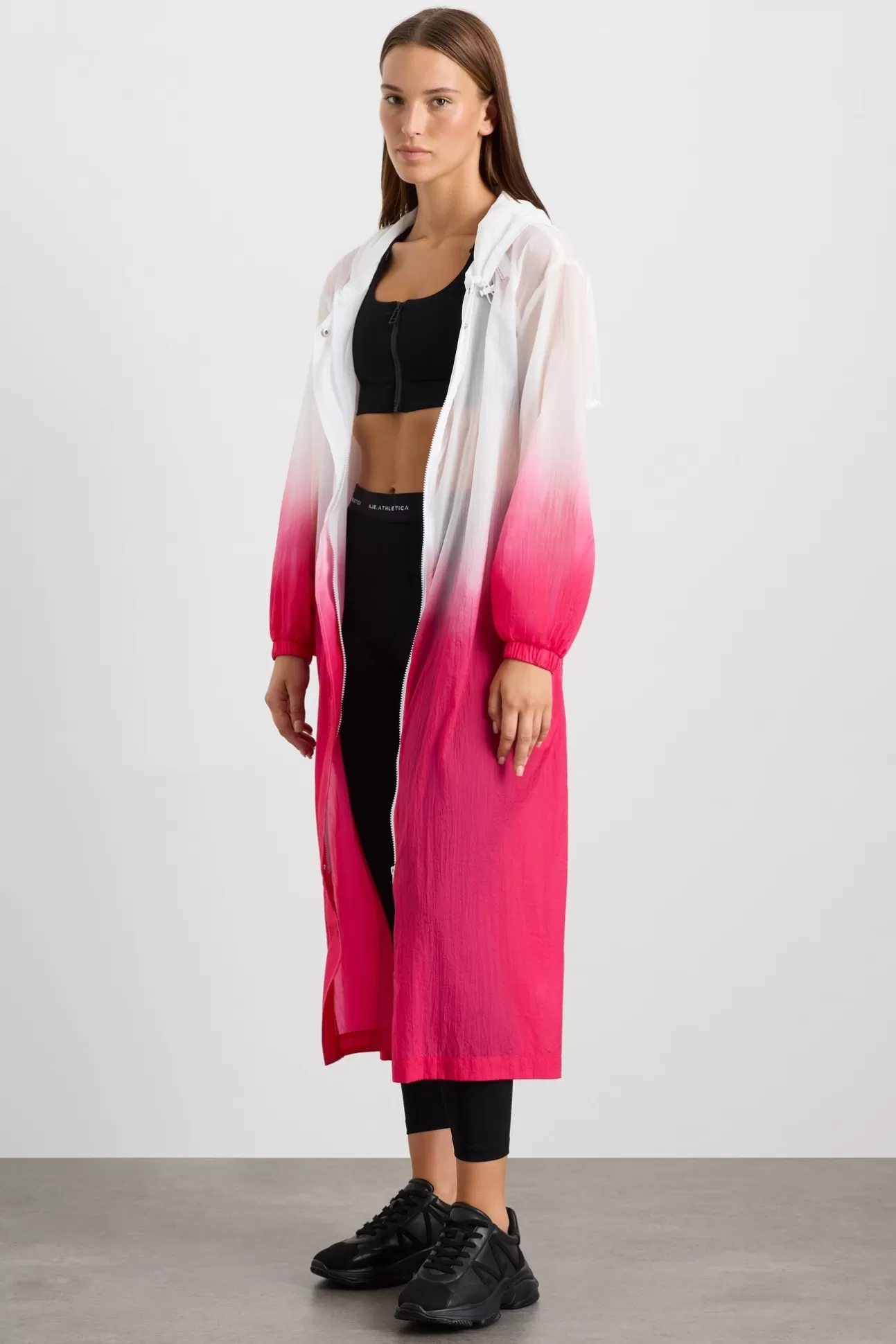 Aje ATHLETICA Ombre Hooded Trench 783 Ombre Pink Hot