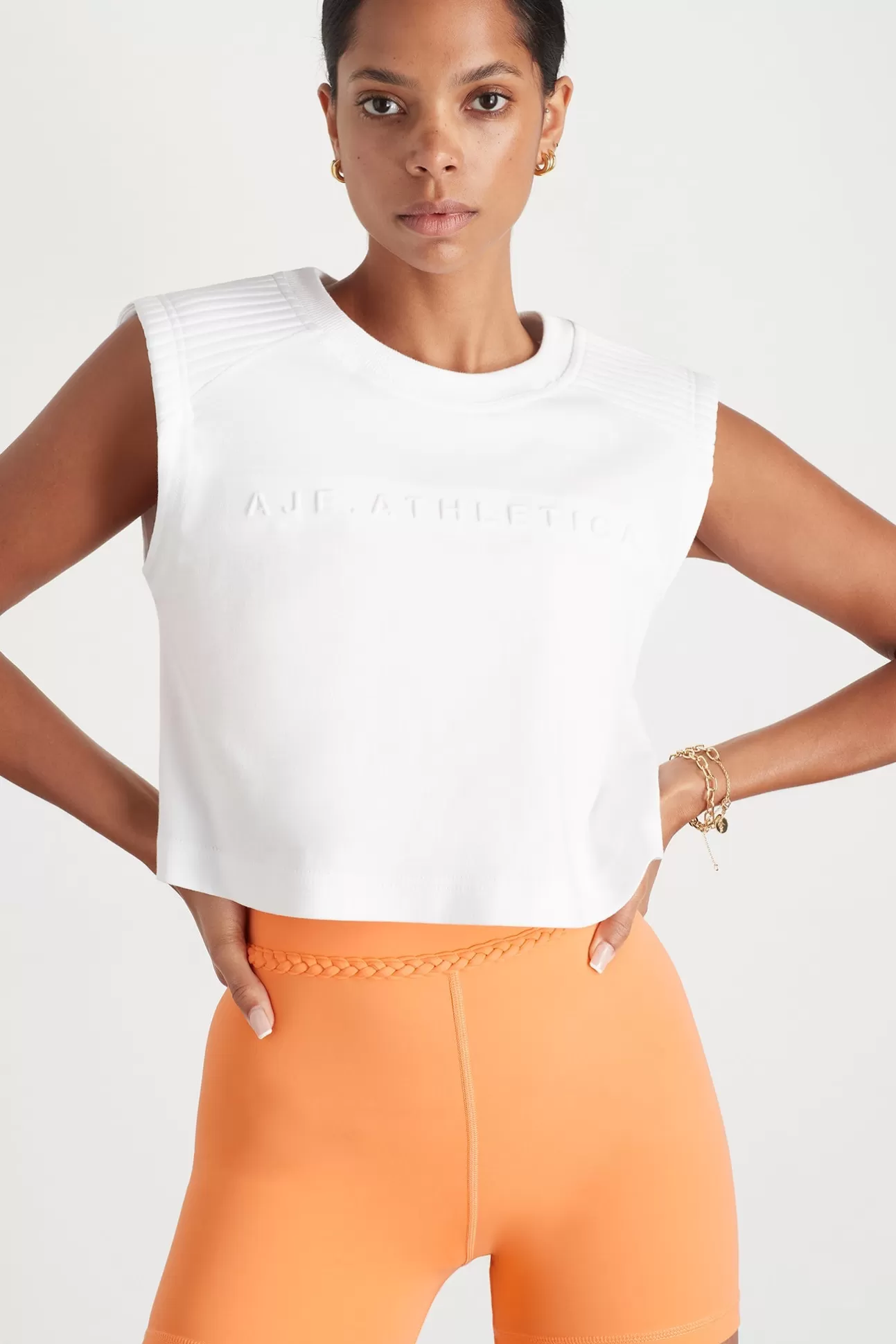 Aje ATHLETICA Ottoman Crop Tank 106 White Cheap