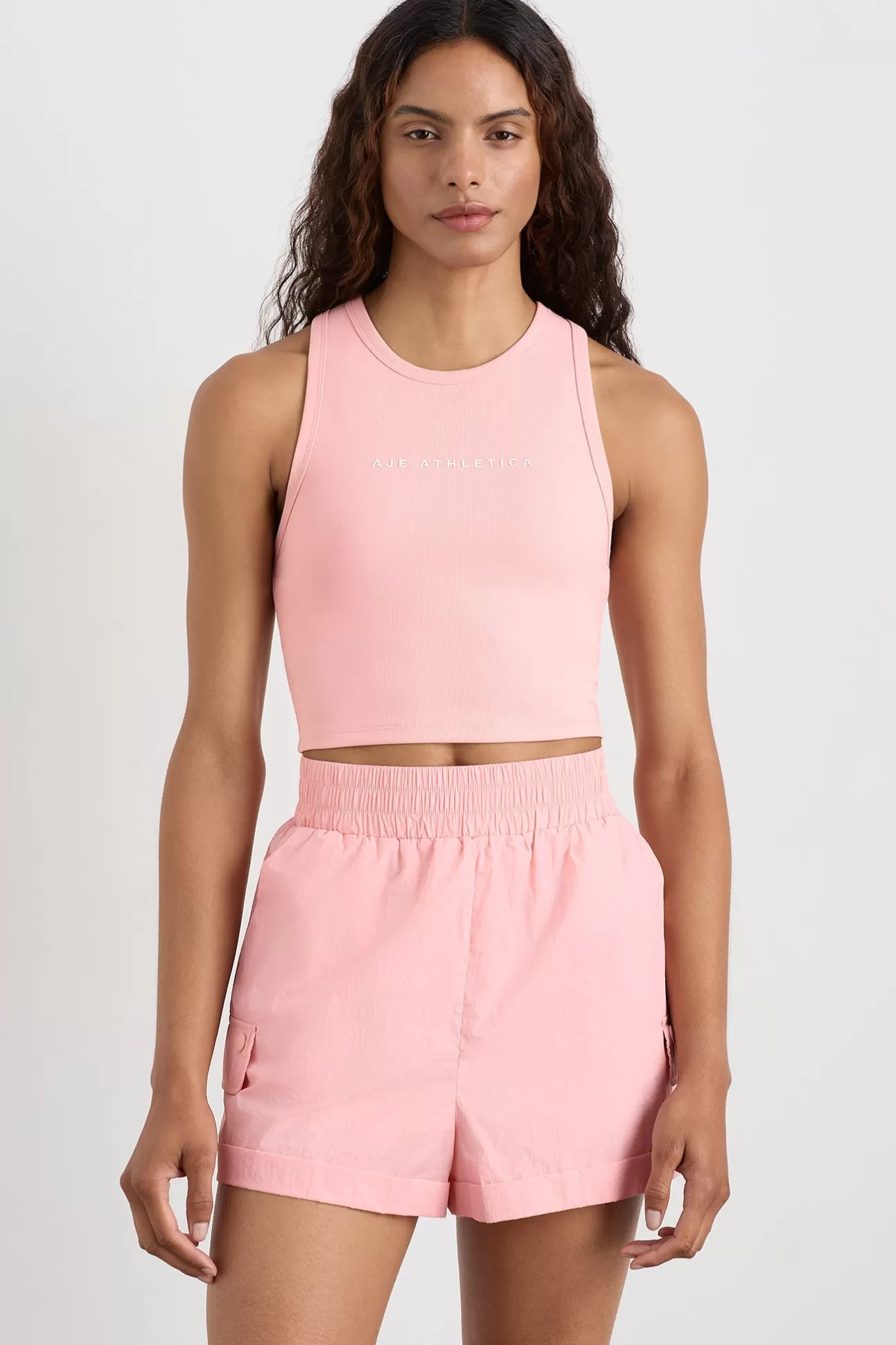 Aje ATHLETICA Ottoman Rib Tank 135 Millenial Pink Discount