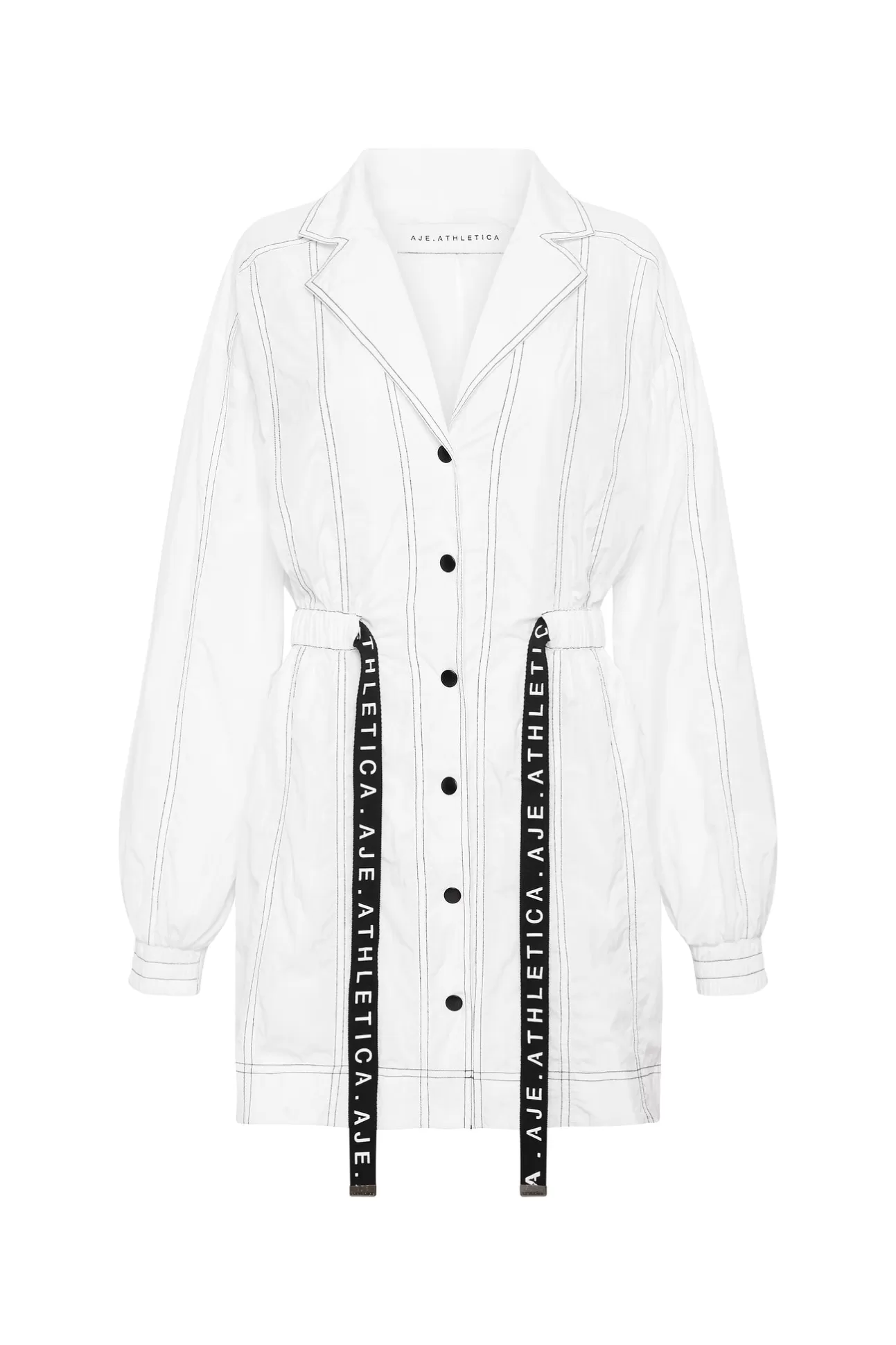 Aje ATHLETICA Oversized Belted Mini Dress 803 White/Black Flash Sale