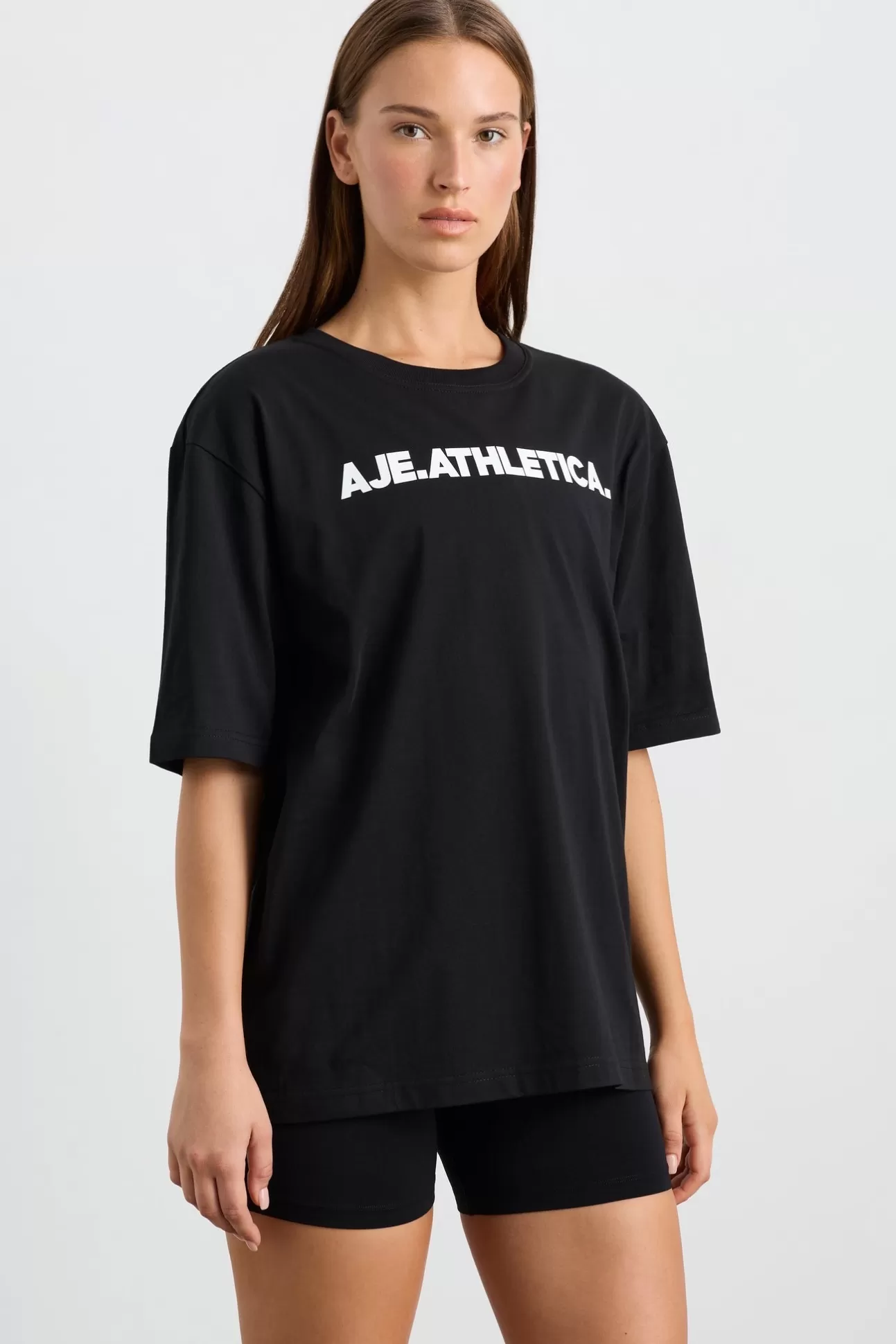 Aje ATHLETICA Oversized Bold Logo Tee 102 Black/White Best Sale