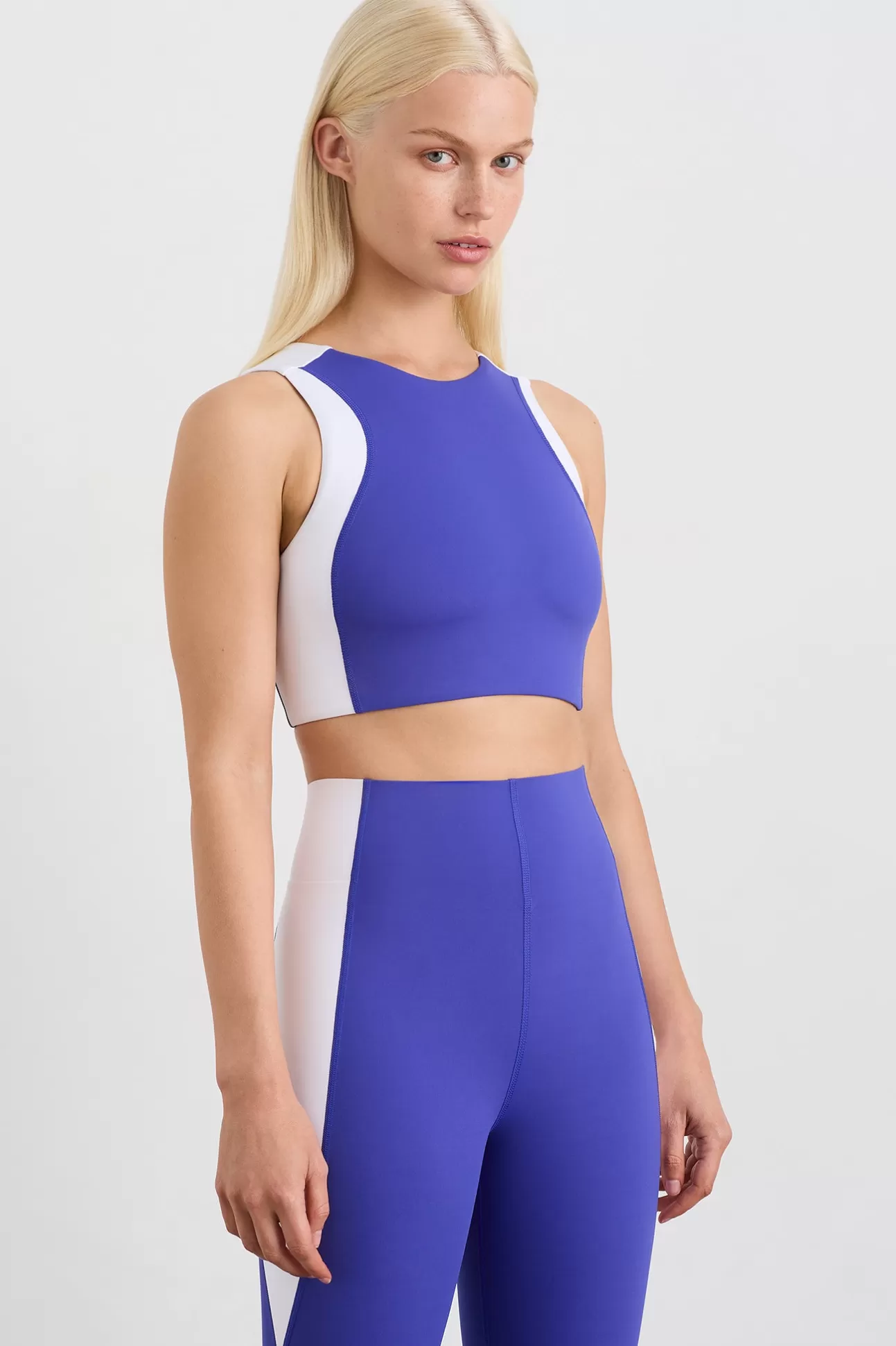 Aje ATHLETICA Panel Crop Top 336 Electric Blue Clearance