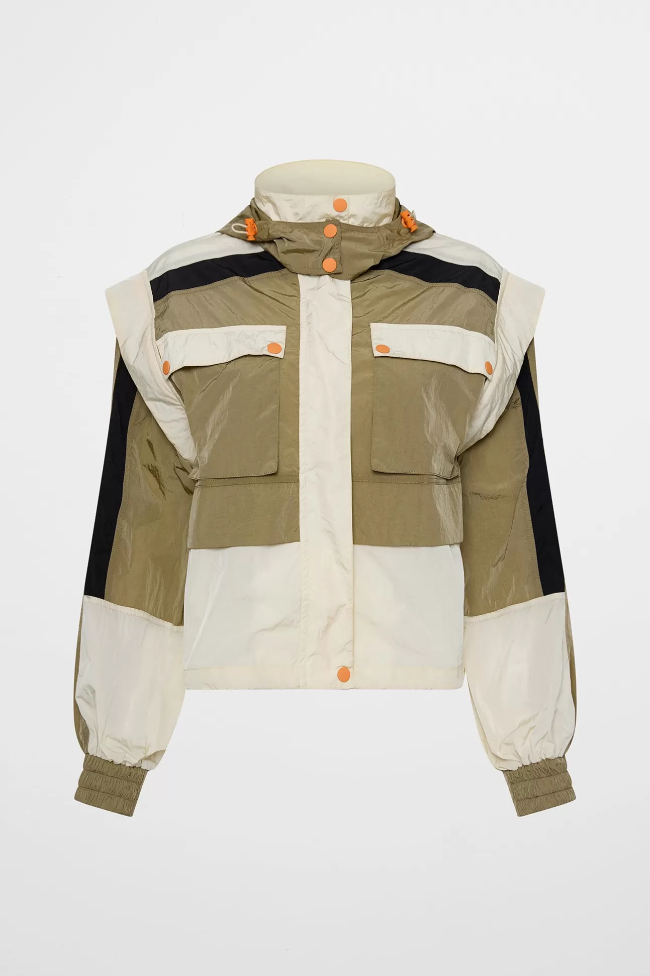 Aje ATHLETICA Panelled Hybrid Jacket 748 Soft Khaki-Multi Hot