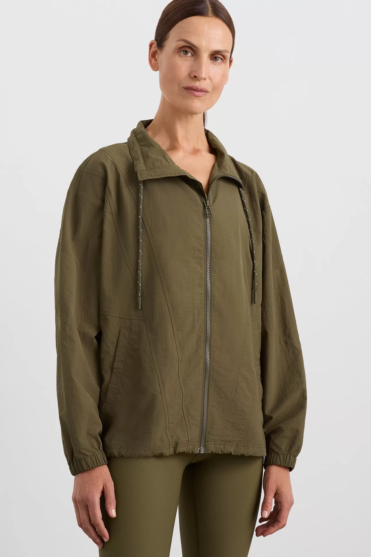 Aje ATHLETICA Panelled Spray Jacket 784 Deep Khaki Flash Sale