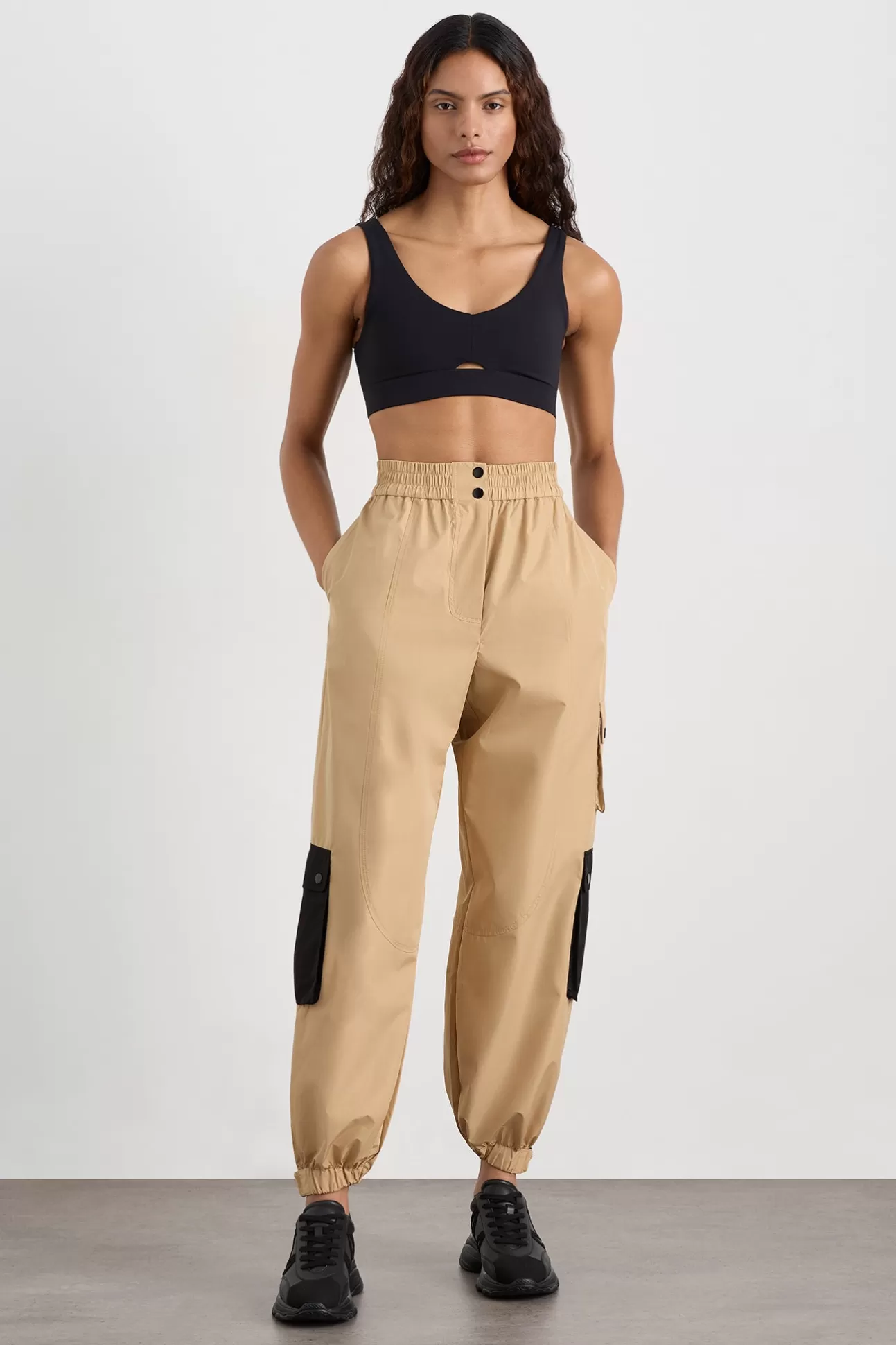 Aje ATHLETICA Parachute Pants 511 Natural Tan / Black Online