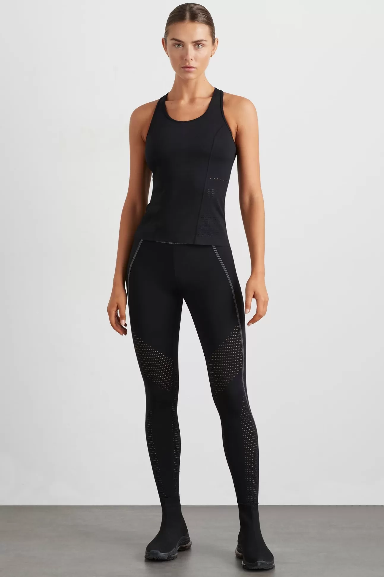 Aje ATHLETICA Perforated Racer Tank 139 Black/Reflective Outlet