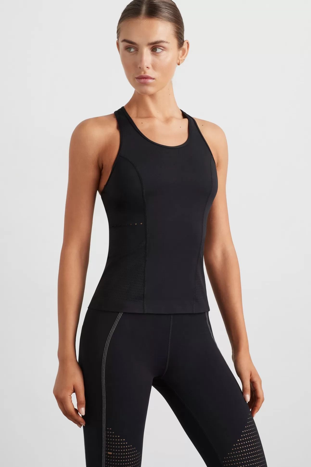 Aje ATHLETICA Perforated Racer Tank 139 Black/Reflective Outlet