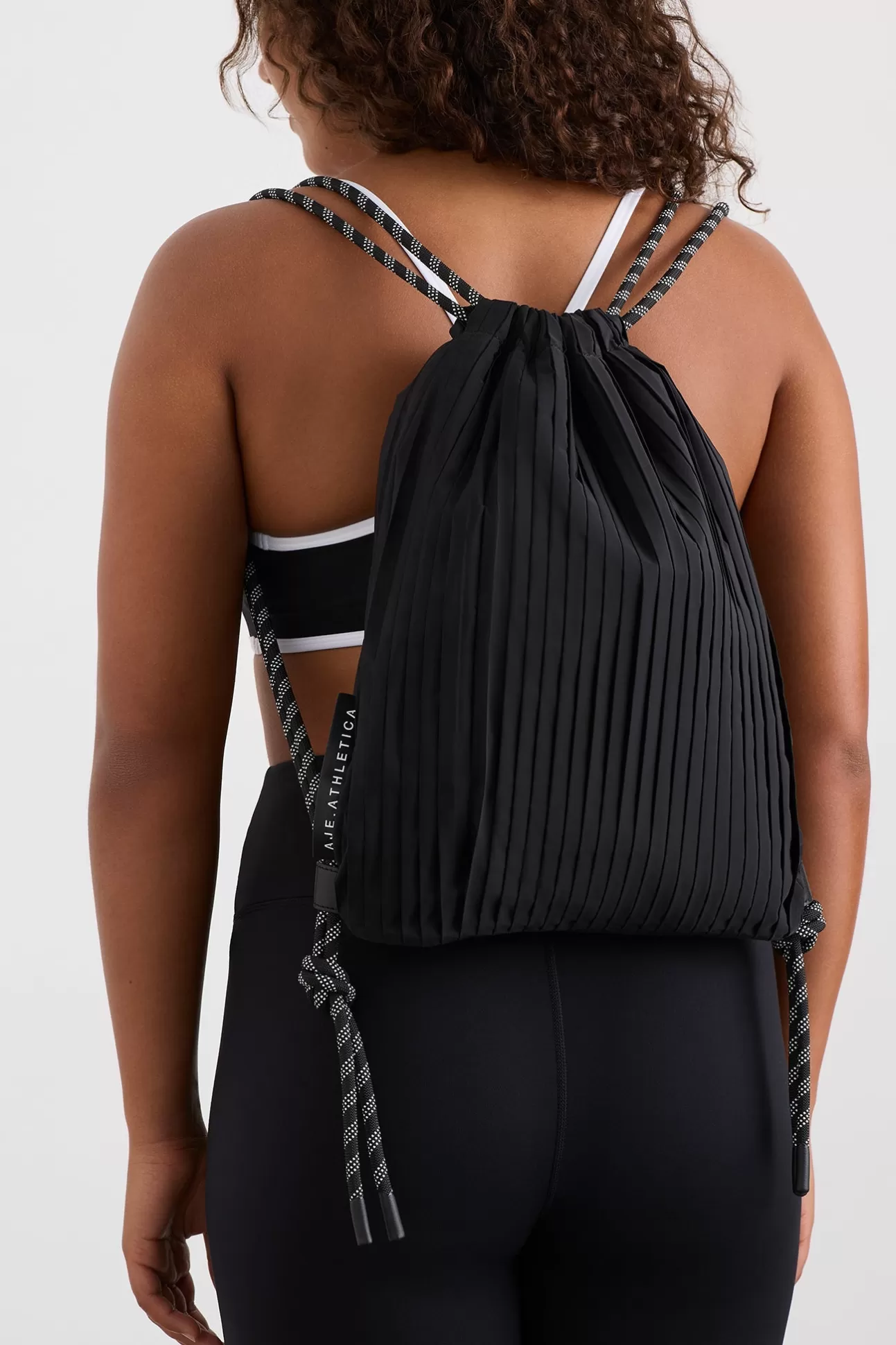 Aje ATHLETICA Pleated Drawstring Bag 913 Black Store