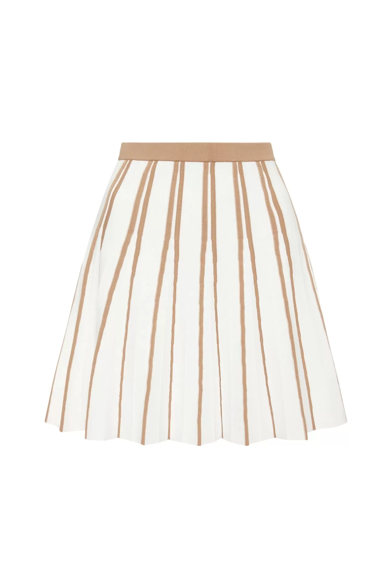 Aje ATHLETICA Pleated Knit Mini Skirt 611 White/Beige Shop