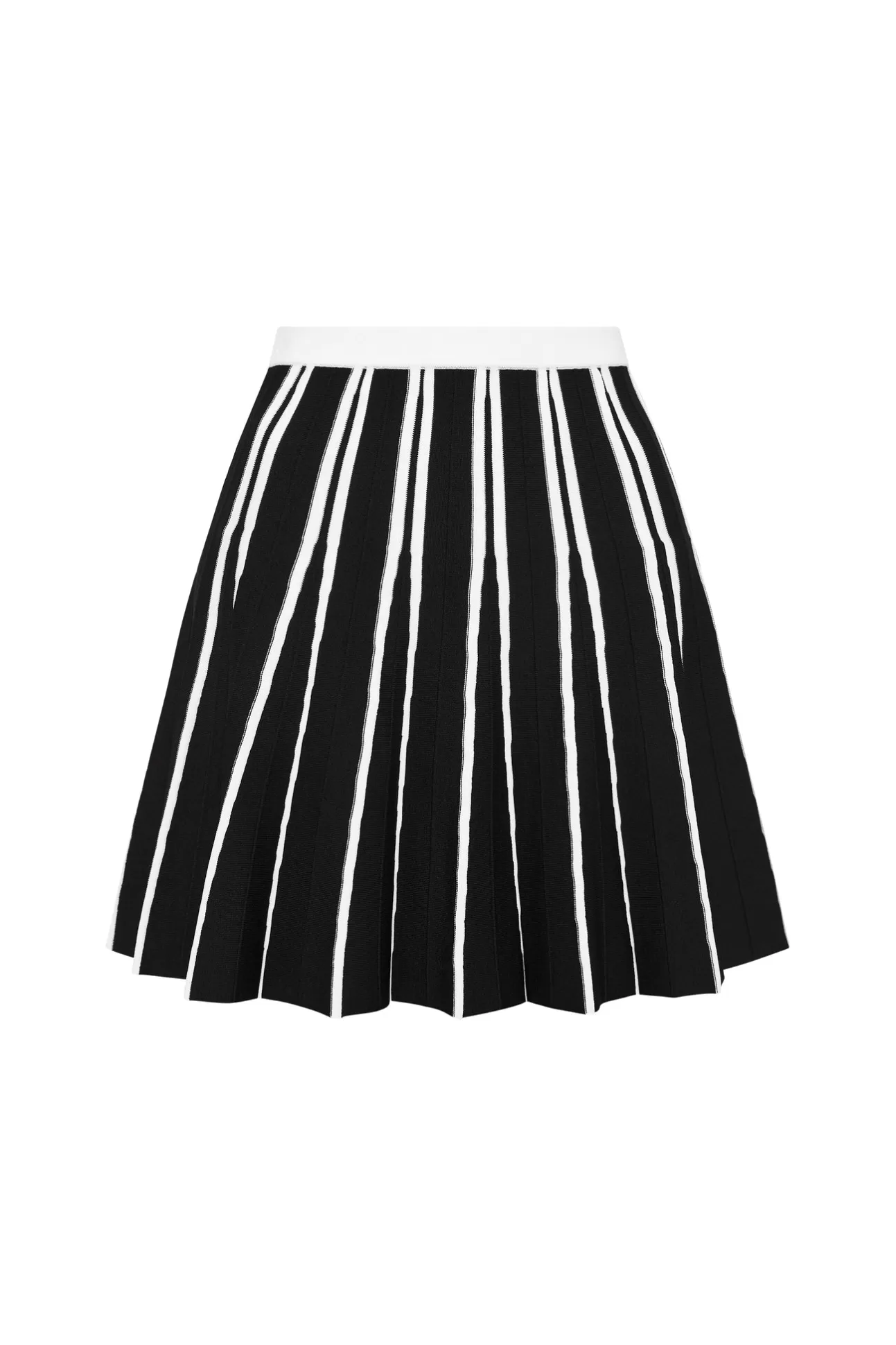 Aje ATHLETICA Pleated Knit Mini Skirt 611 Black/White Fashion