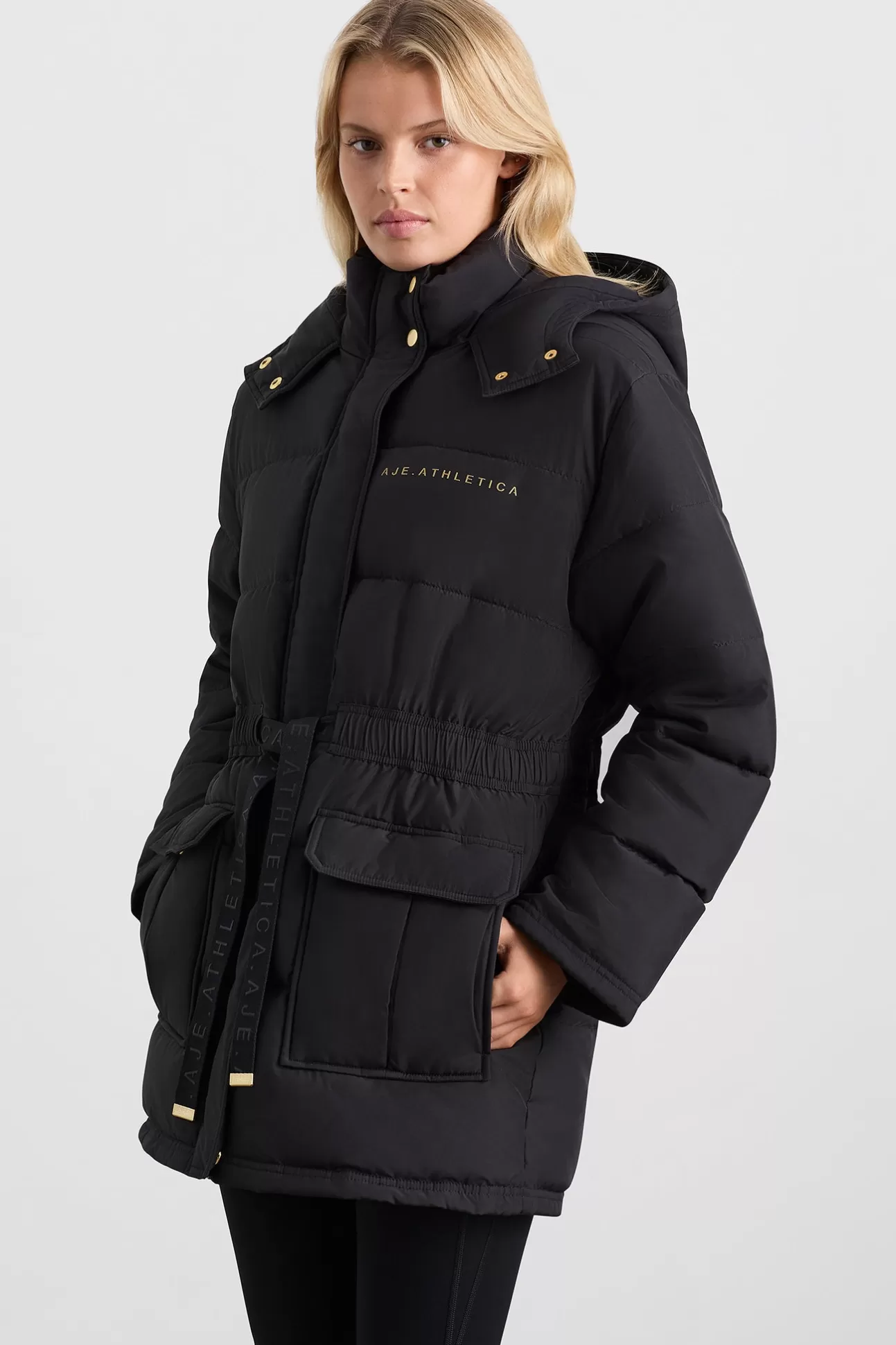 Aje ATHLETICA Puffer Jacket 025 Black/Gold Online