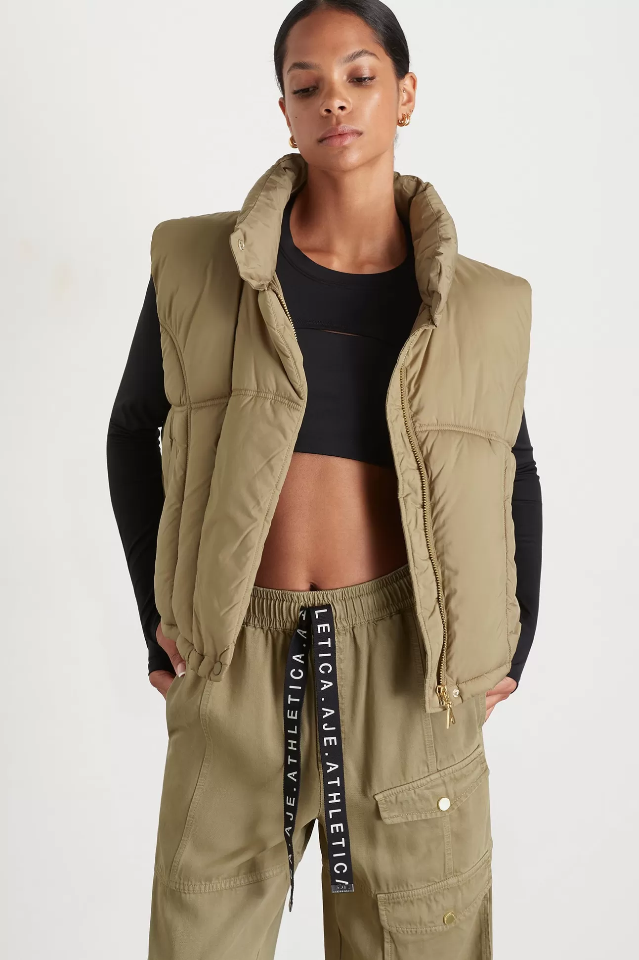 Aje ATHLETICA Puffer Vest 747 Soft Khaki Store