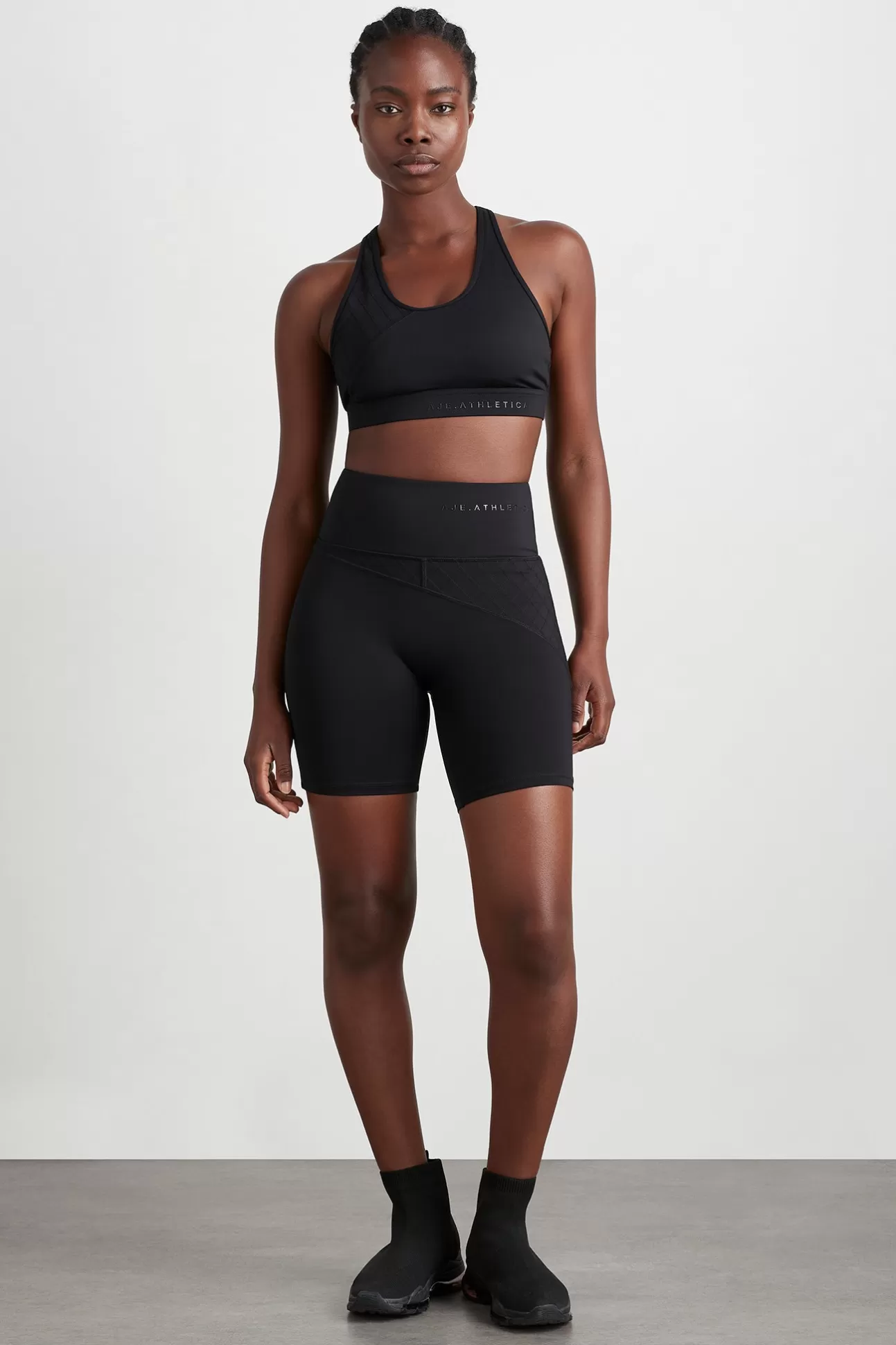 Aje ATHLETICA Quilted Mid Length Short 629 Black Hot