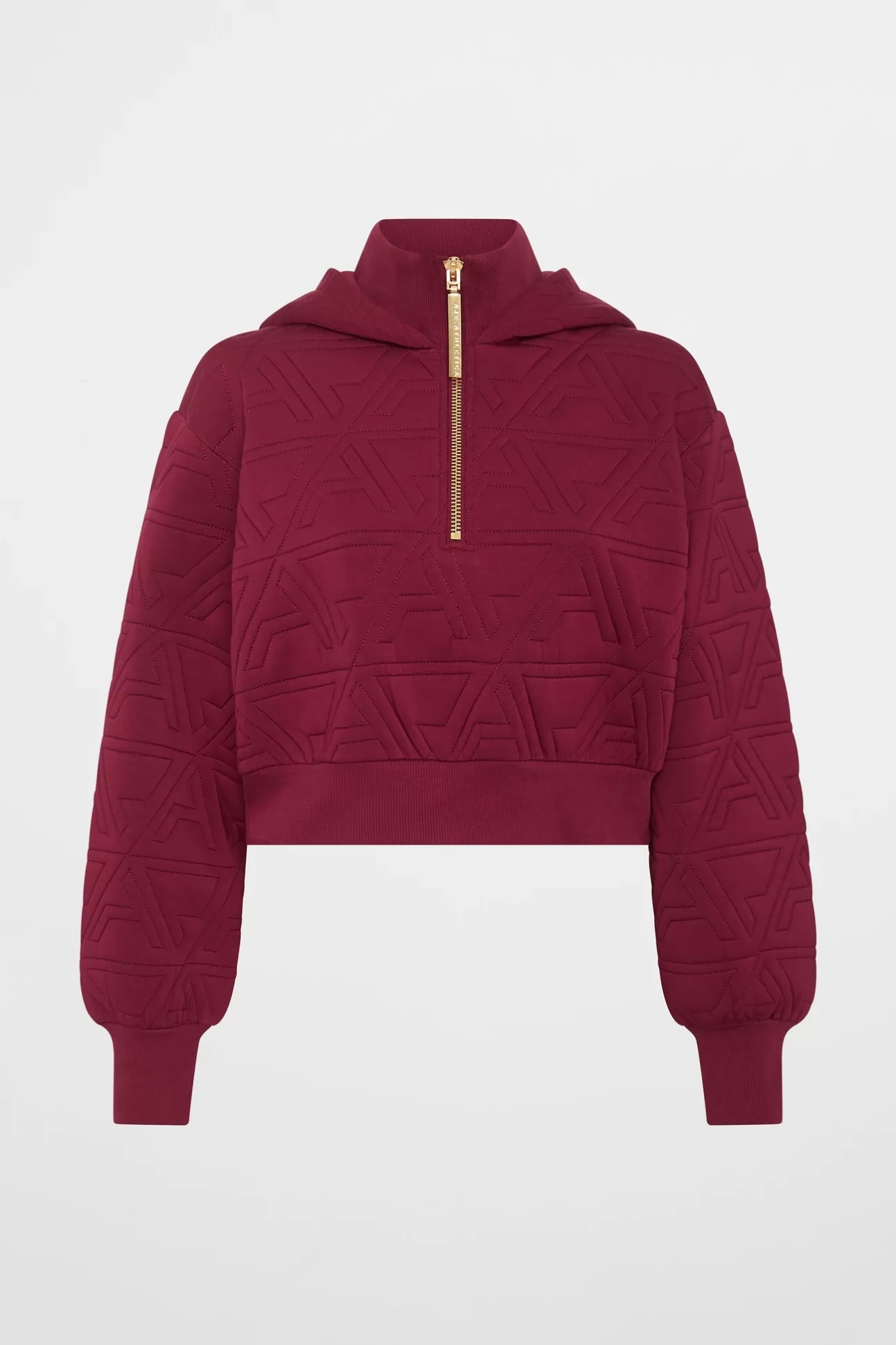 Aje ATHLETICA Quilted Scuba Hoodie 729 Burnt Burgundy Cheap