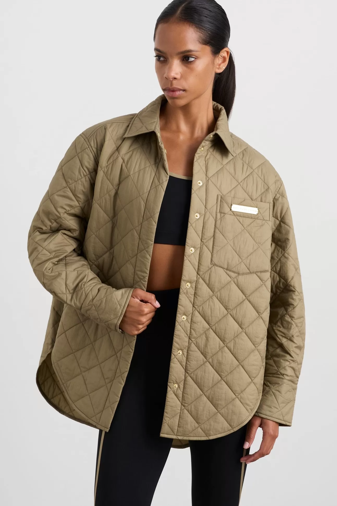 Aje ATHLETICA Quilted Shirt 421 Soft Khaki Sale