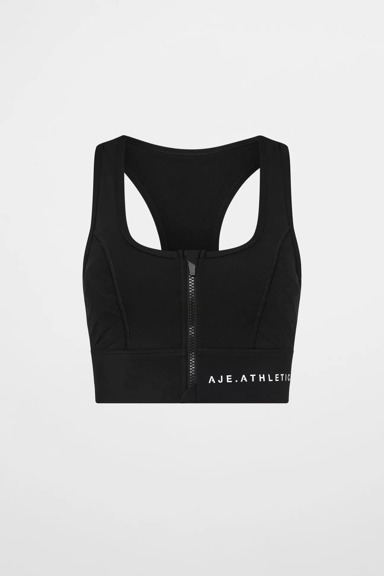 Aje ATHLETICA Quilted Zip Front Bra 329 Black/White Clearance