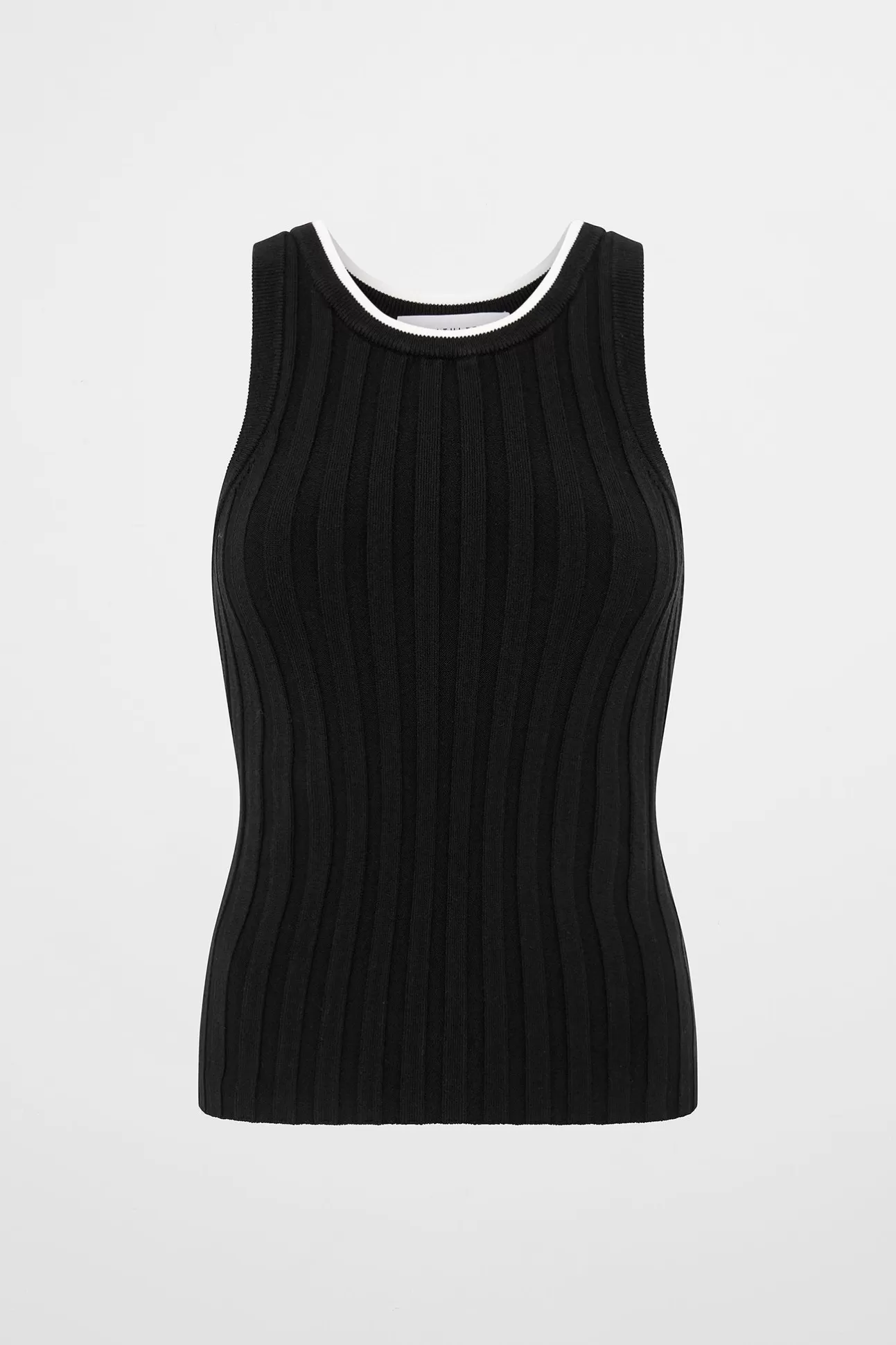 Aje ATHLETICA Racer Split Knit Top 107 Black / White Discount