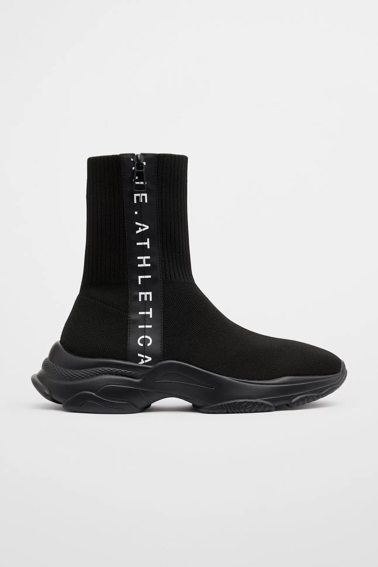 Aje ATHLETICA Rib Knit Sock Sneaker 914 Black/White Flash Sale