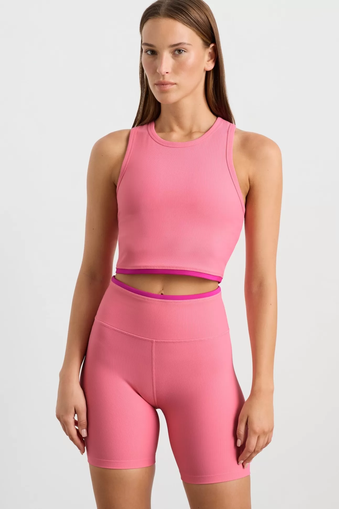 Aje ATHLETICA Ribbed Active Tank 135 Deep Blush Store