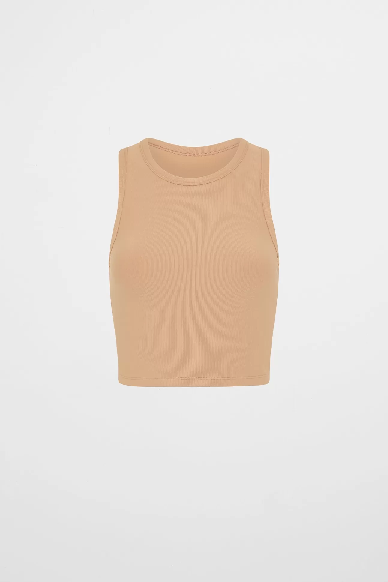 Aje ATHLETICA Ribbed Active Tank 135 Natural Tan New