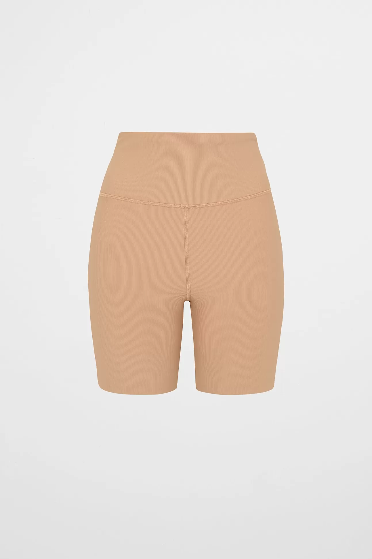 Aje ATHLETICA Ribbed Mid Length Bike Short 601 Natural Tan Clearance