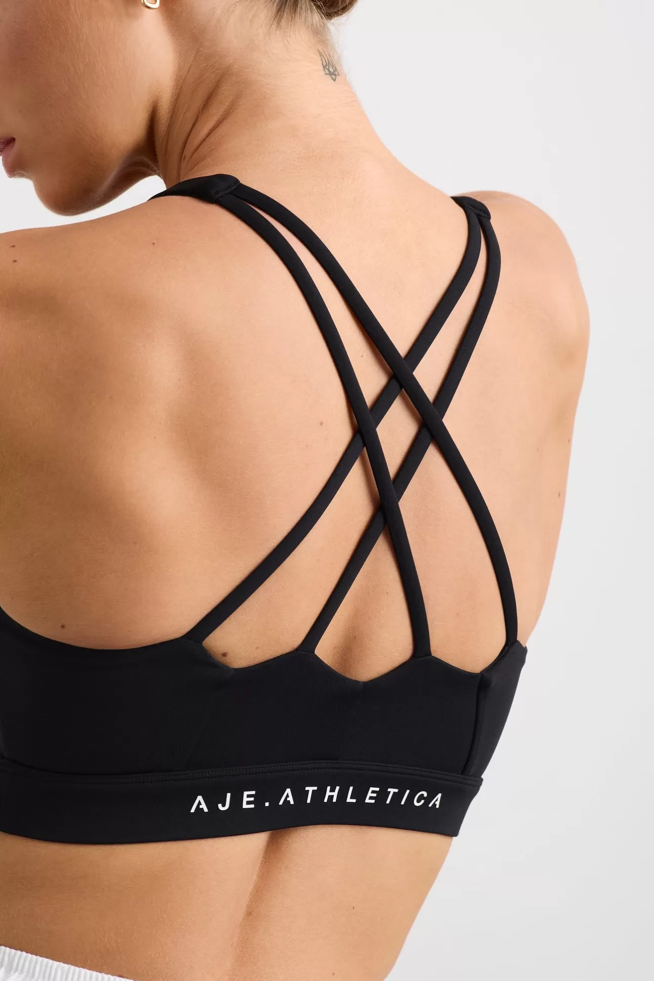 Aje ATHLETICA Ruched Crossback Bra 353 Black Cheap