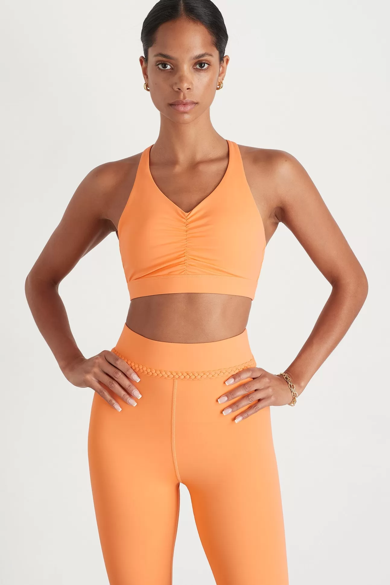 Aje ATHLETICA Ruched Crossback Bra 353 Soft Apricot Online