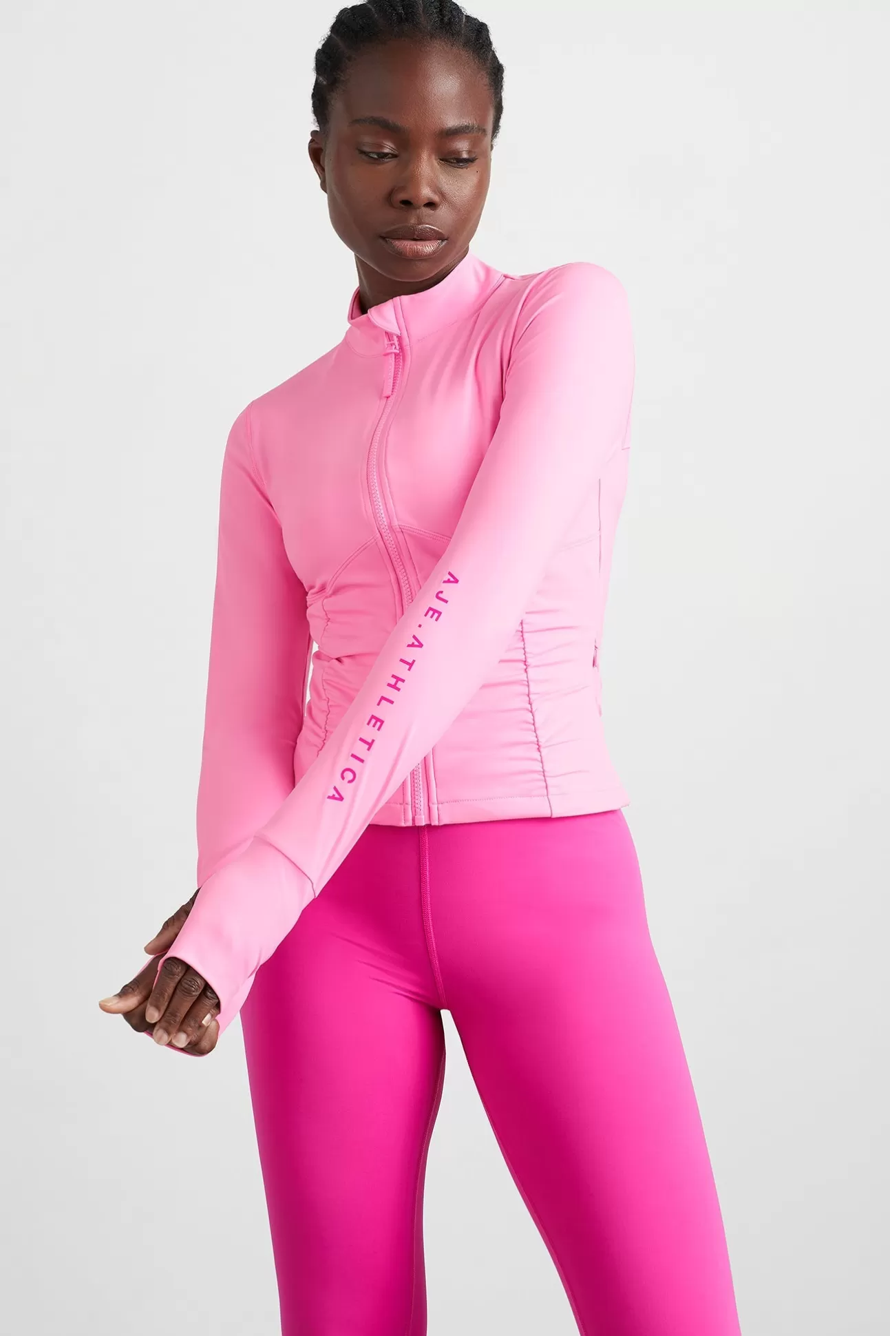 Aje ATHLETICA Ruched Running Jacket 746 Candy Pink Outlet