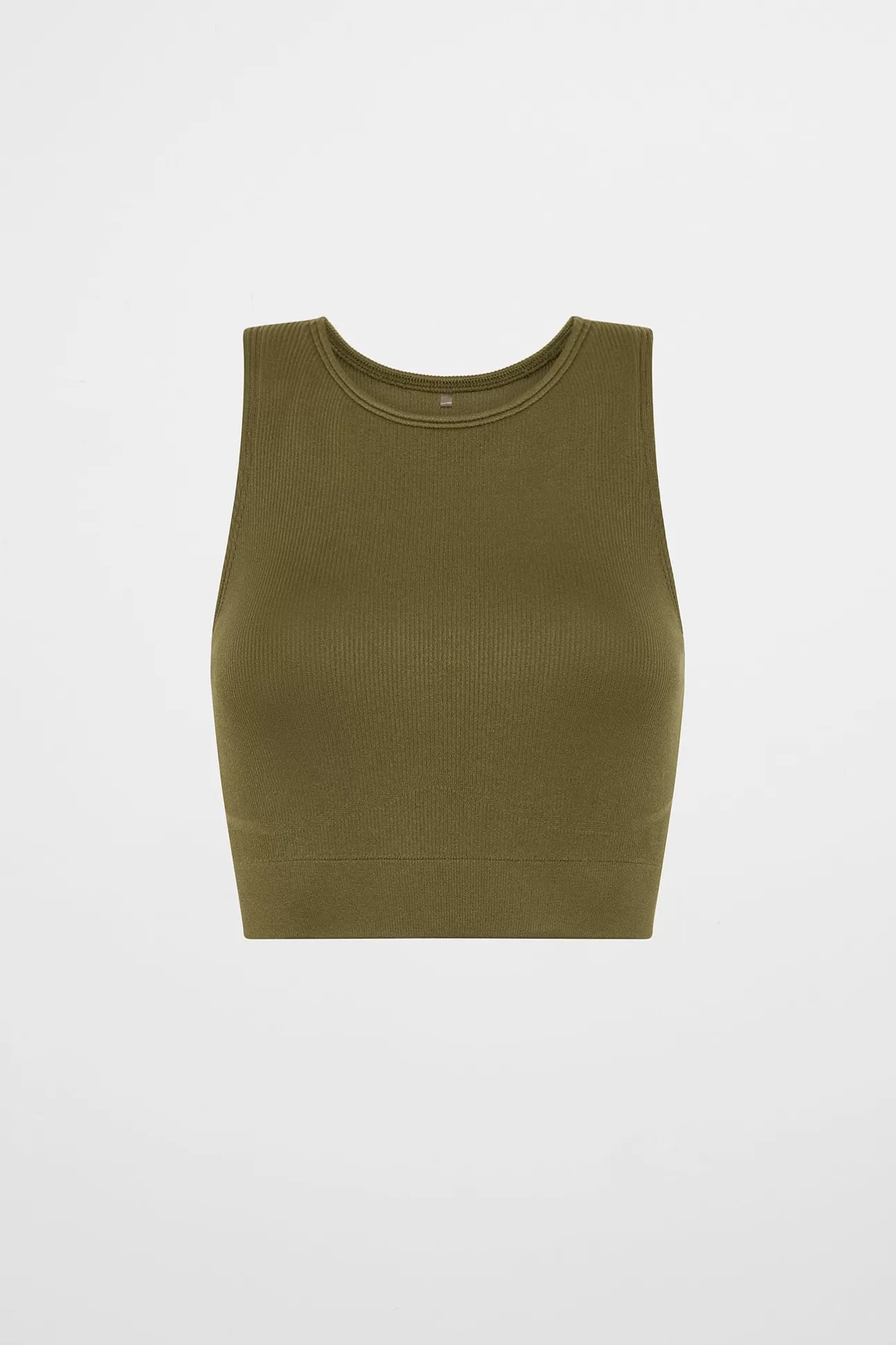 Aje ATHLETICA Seamless Crop Tank 148 Deep Khaki Store