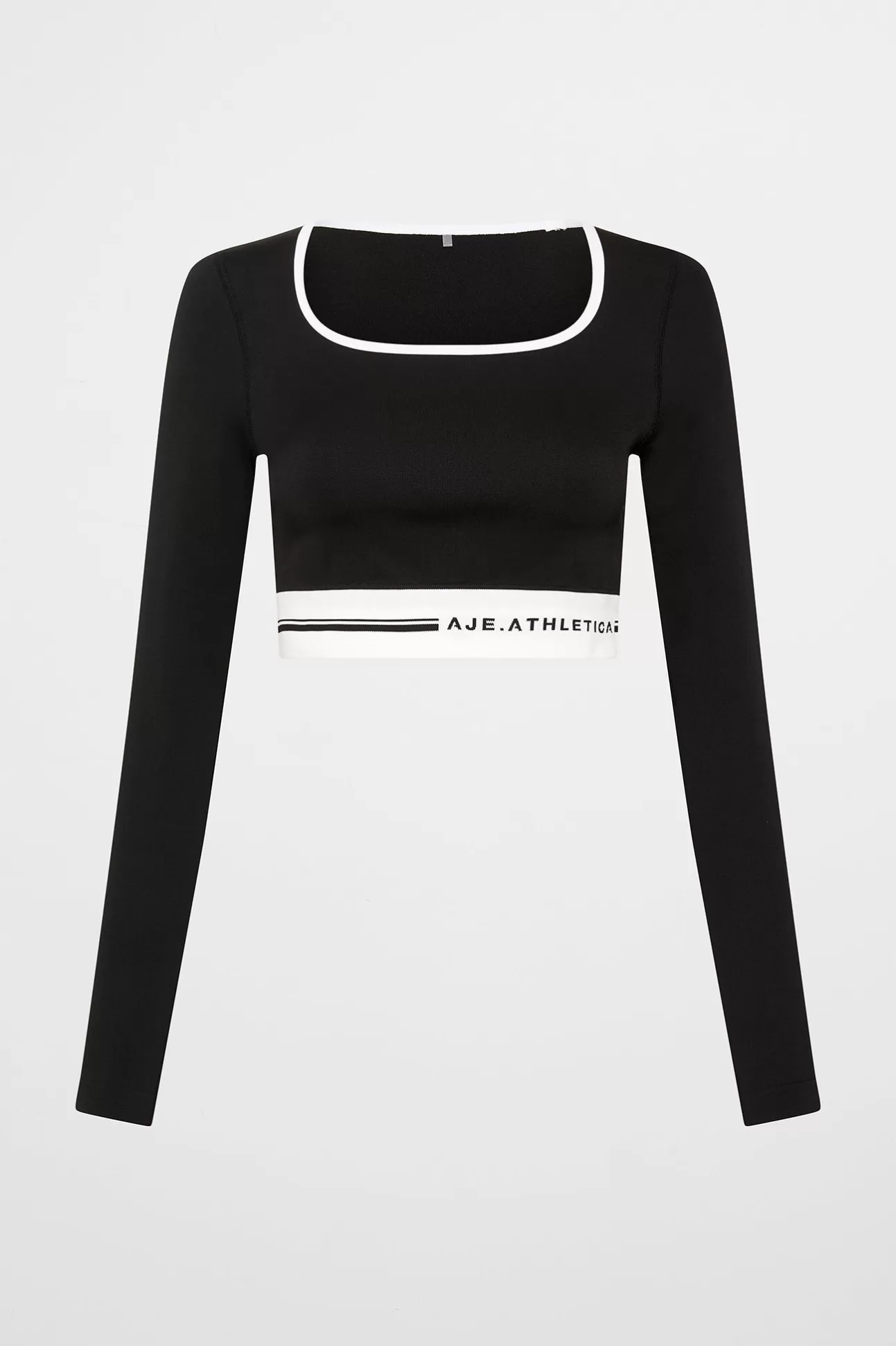 Aje ATHLETICA Seamless Long Sleeve Crop 356 Black Cheap