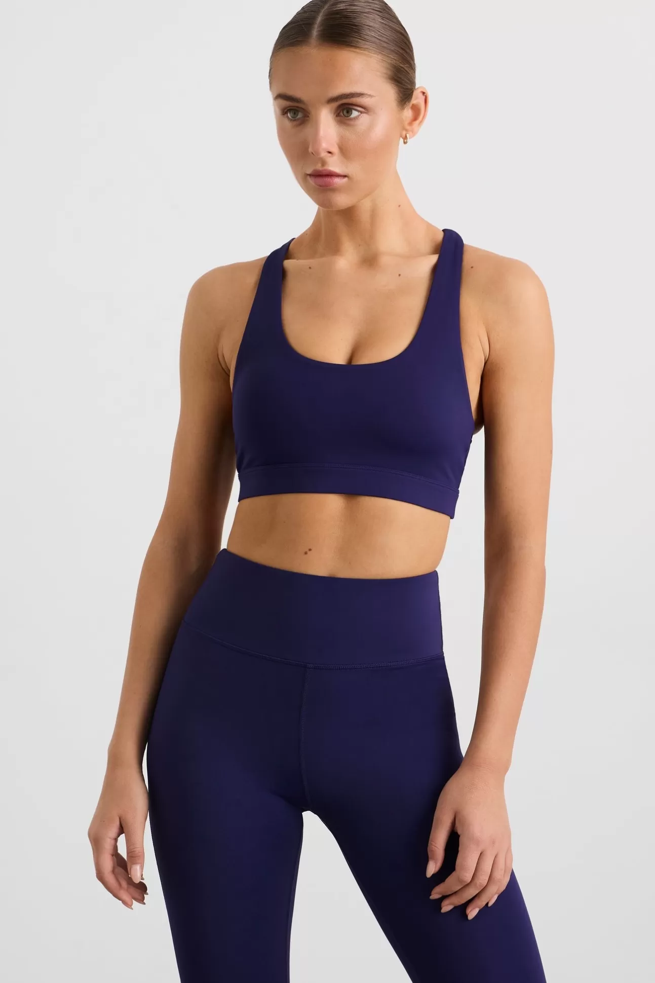 Aje ATHLETICA Sheer Racer Back Bra 329 Navy Flash Sale