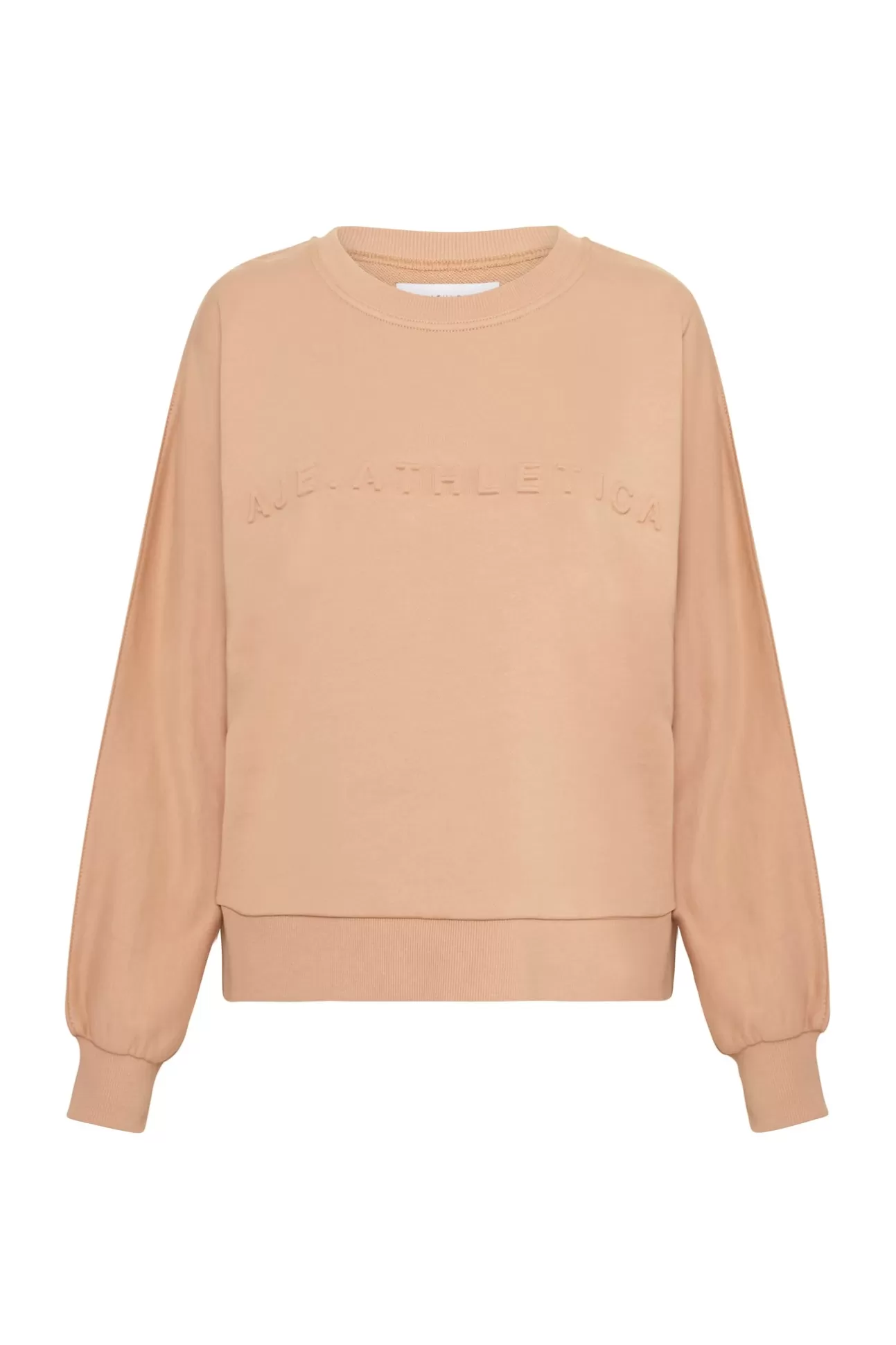 Aje ATHLETICA Signature Embossed Logo Crew Jumper 401 Sand Online