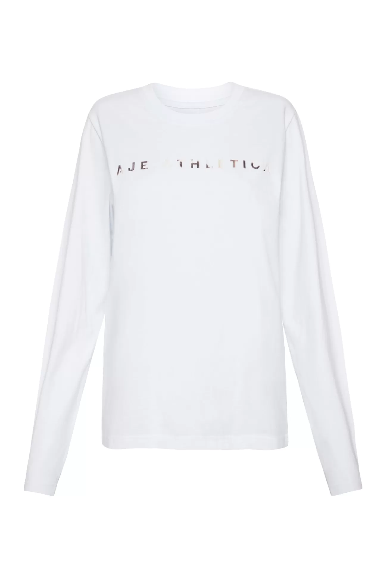 Aje ATHLETICA Signature Logo Long Sleeve T-Shirt 127 White/Marble Store