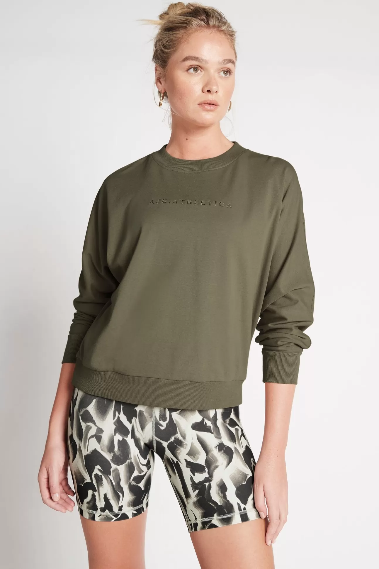 Aje ATHLETICA Signature Logo Sweatshirt 122 Forest Green Flash Sale