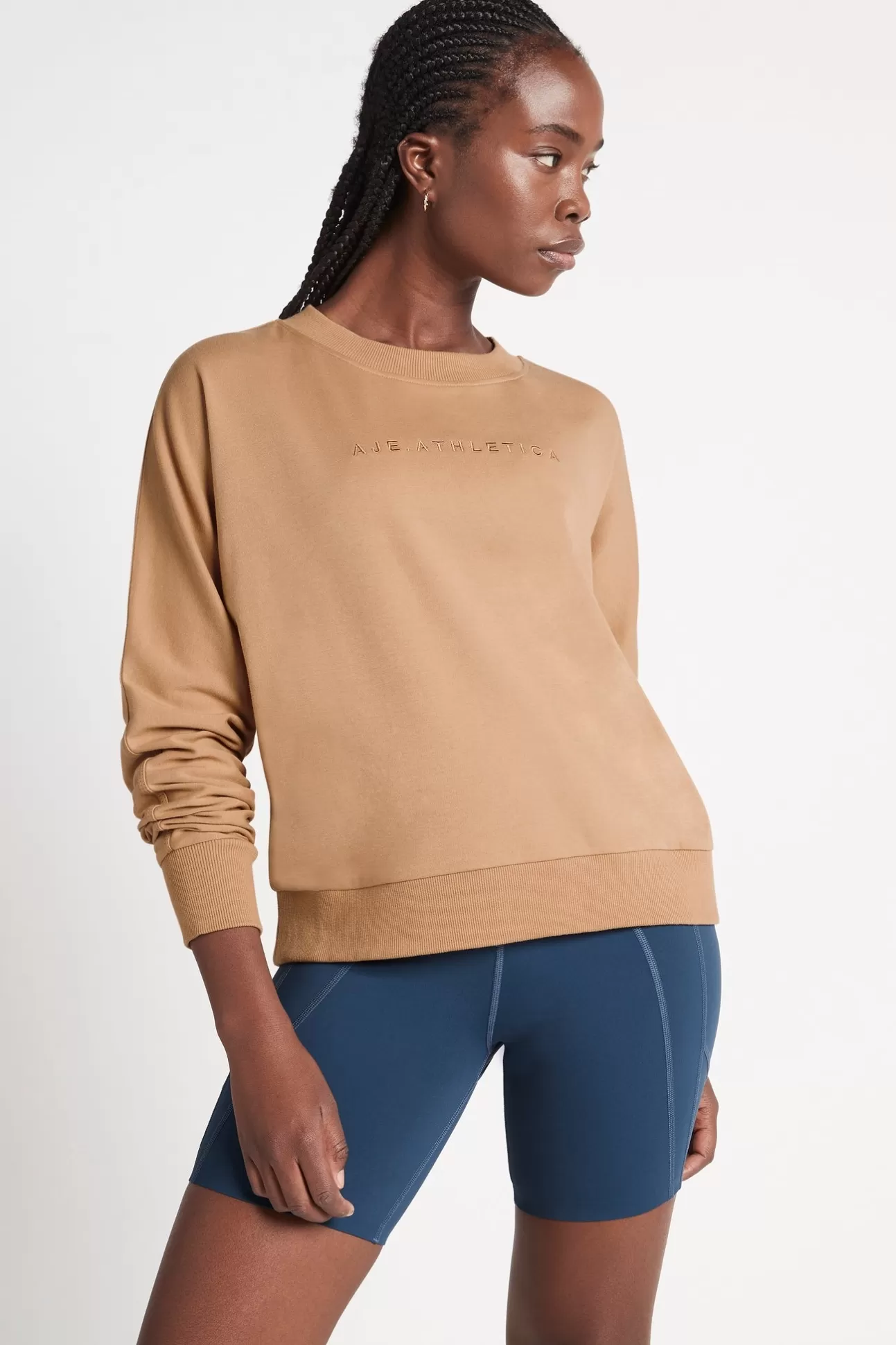 Aje ATHLETICA Signature Logo Sweatshirt 122 Beige Cheap