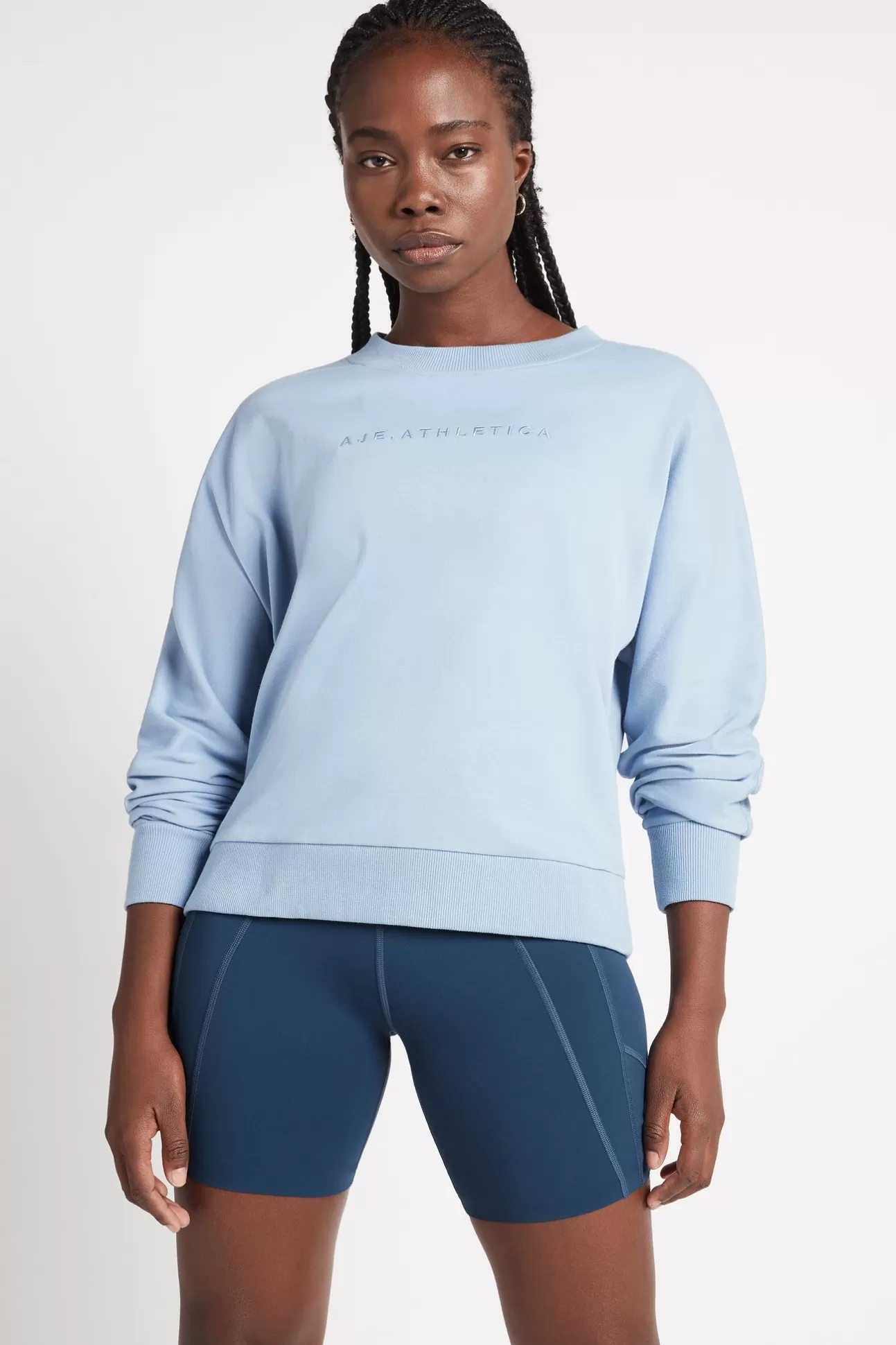 Aje ATHLETICA Signature Logo Sweatshirt 122 Steel Blue Discount