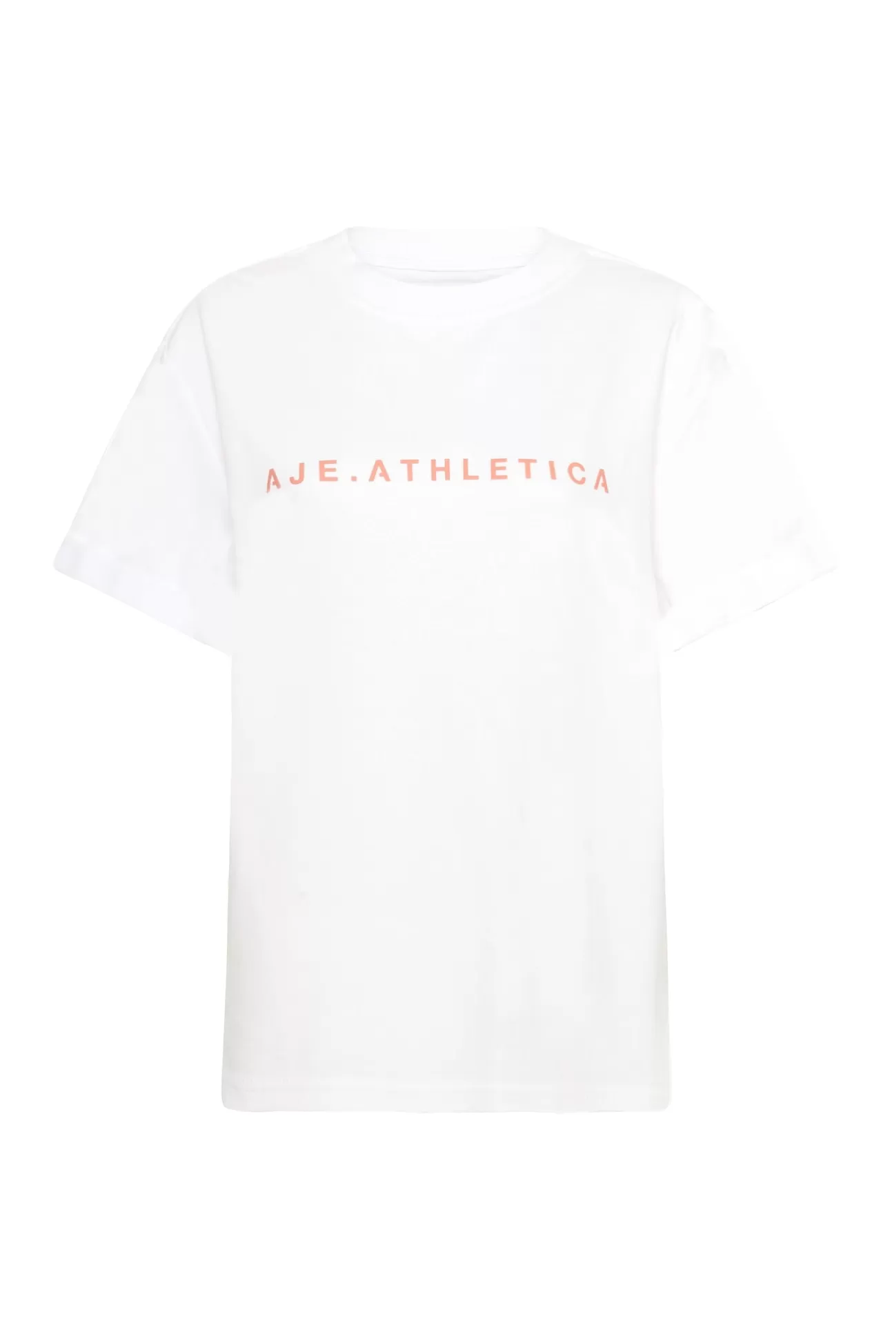 Aje ATHLETICA Signature Logo T-Shirt 102 White/Sunset Pink New