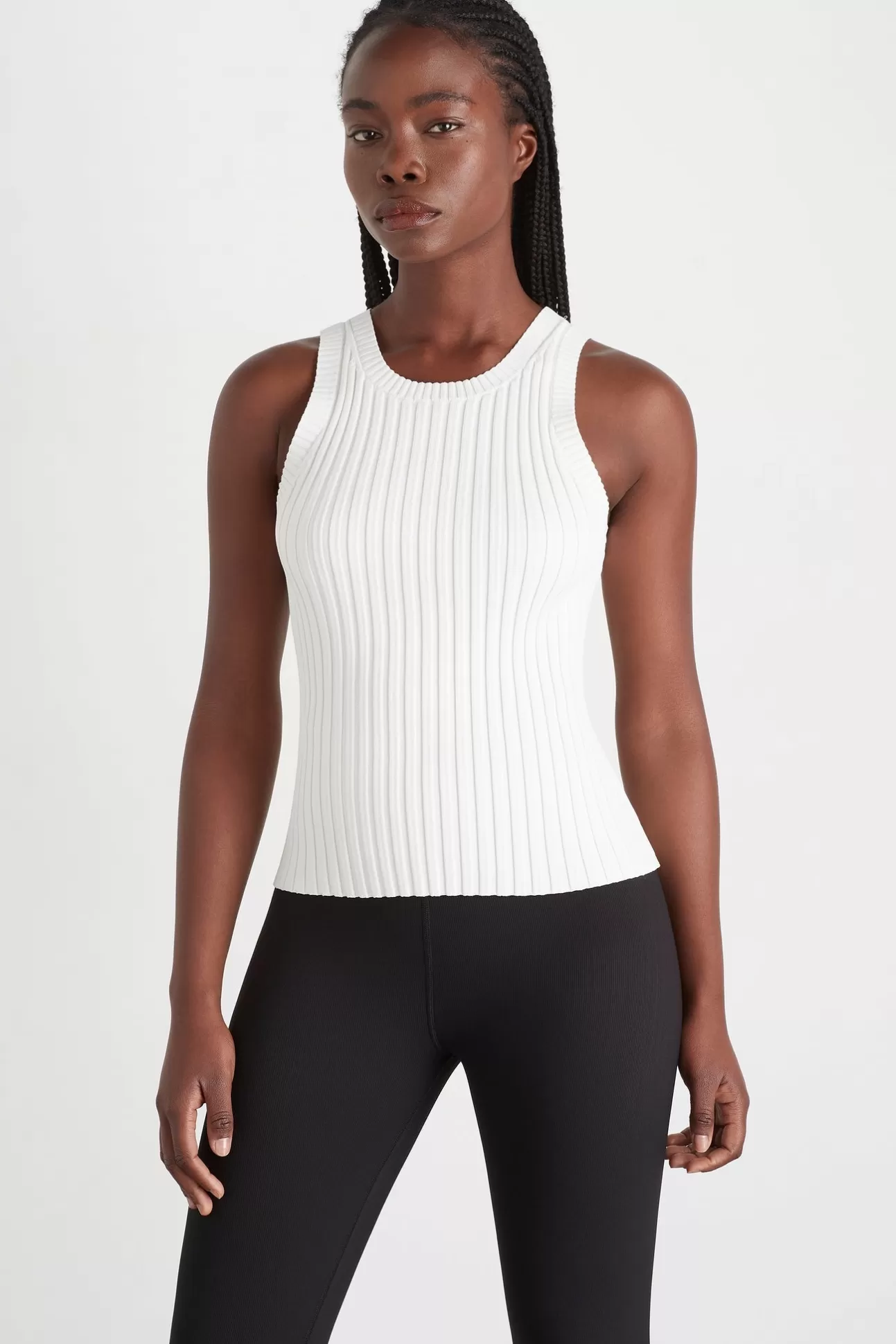 Aje ATHLETICA Slim Knitted Tank 107 White New