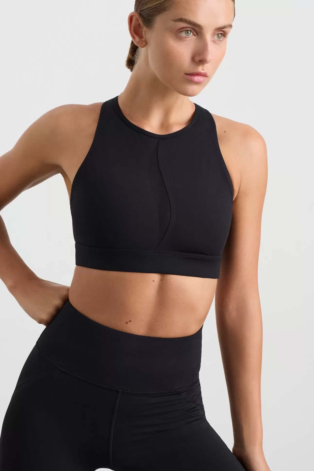 Aje ATHLETICA Spliced Mesh Sports Bra 370 Black Online