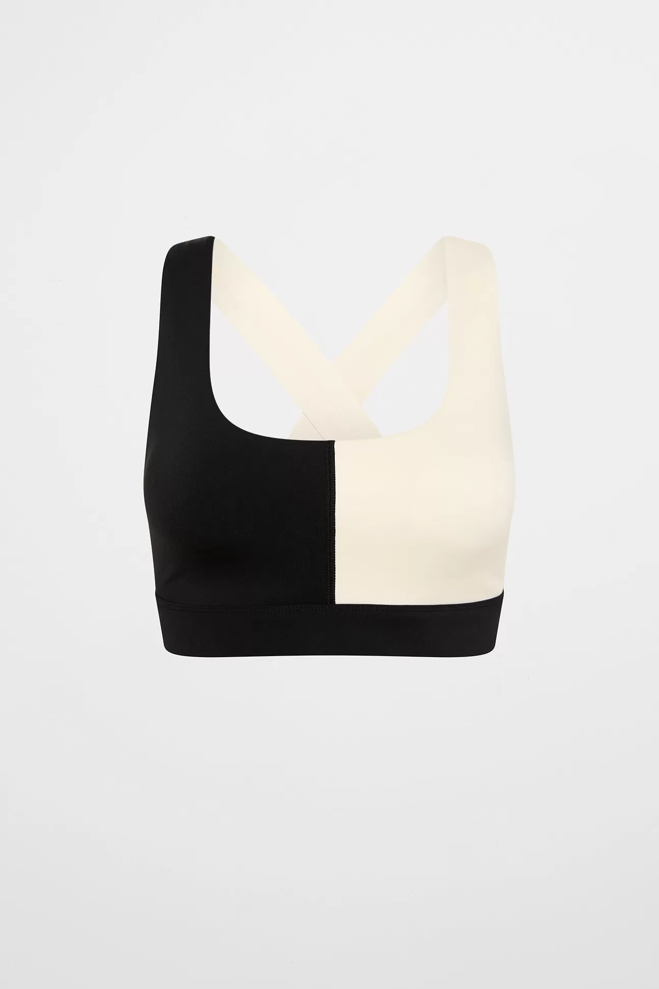 Aje ATHLETICA Spliced Sports Bra 305 Black Limestone Beige Fashion