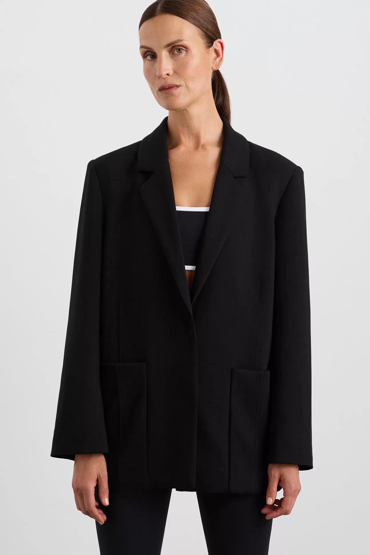 Aje ATHLETICA Split Logo Back Blazer 782 Black Fashion