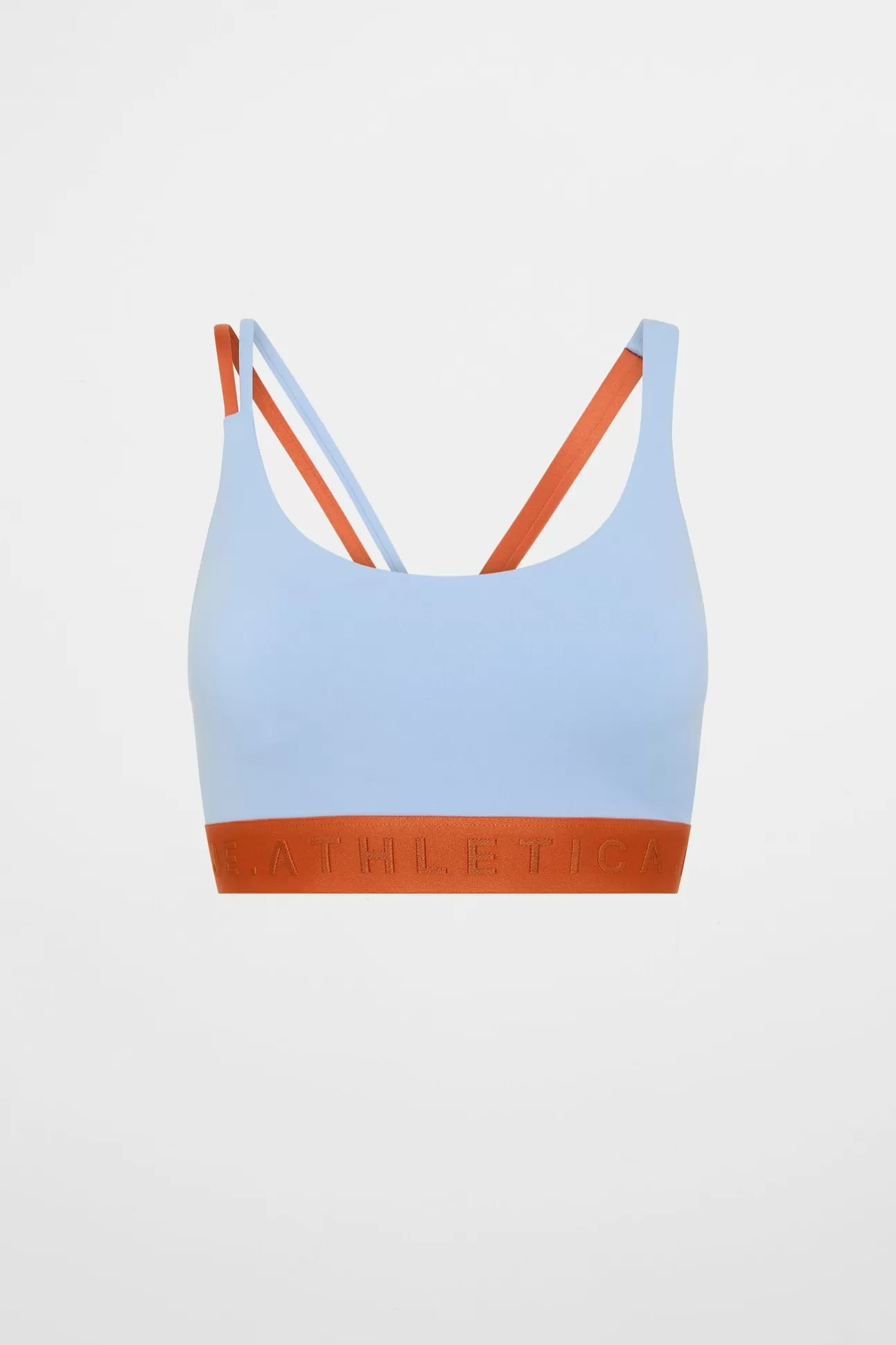 Aje ATHLETICA Split Strap Logo Bra 366 Steel Blue Copper Orange Online